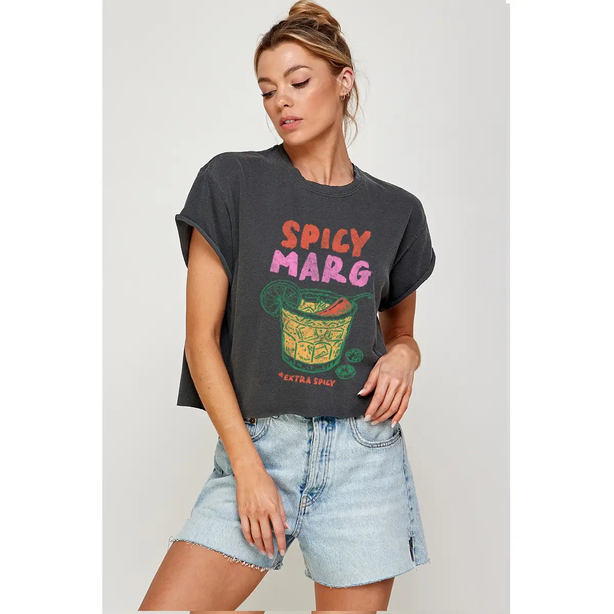 Spicy Marg Vintage Graphic Crop Top