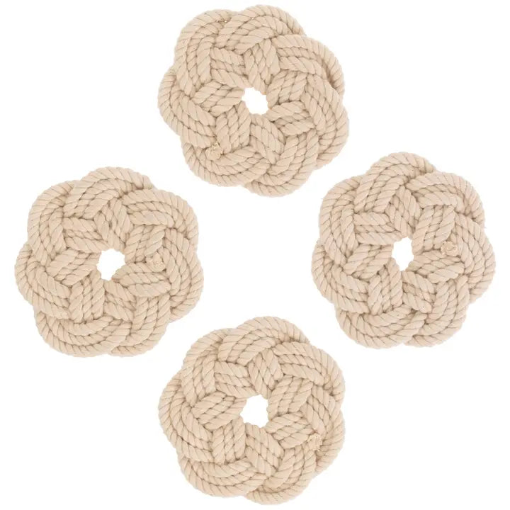 Sailors Knot Cotton Coasters Set of 4
