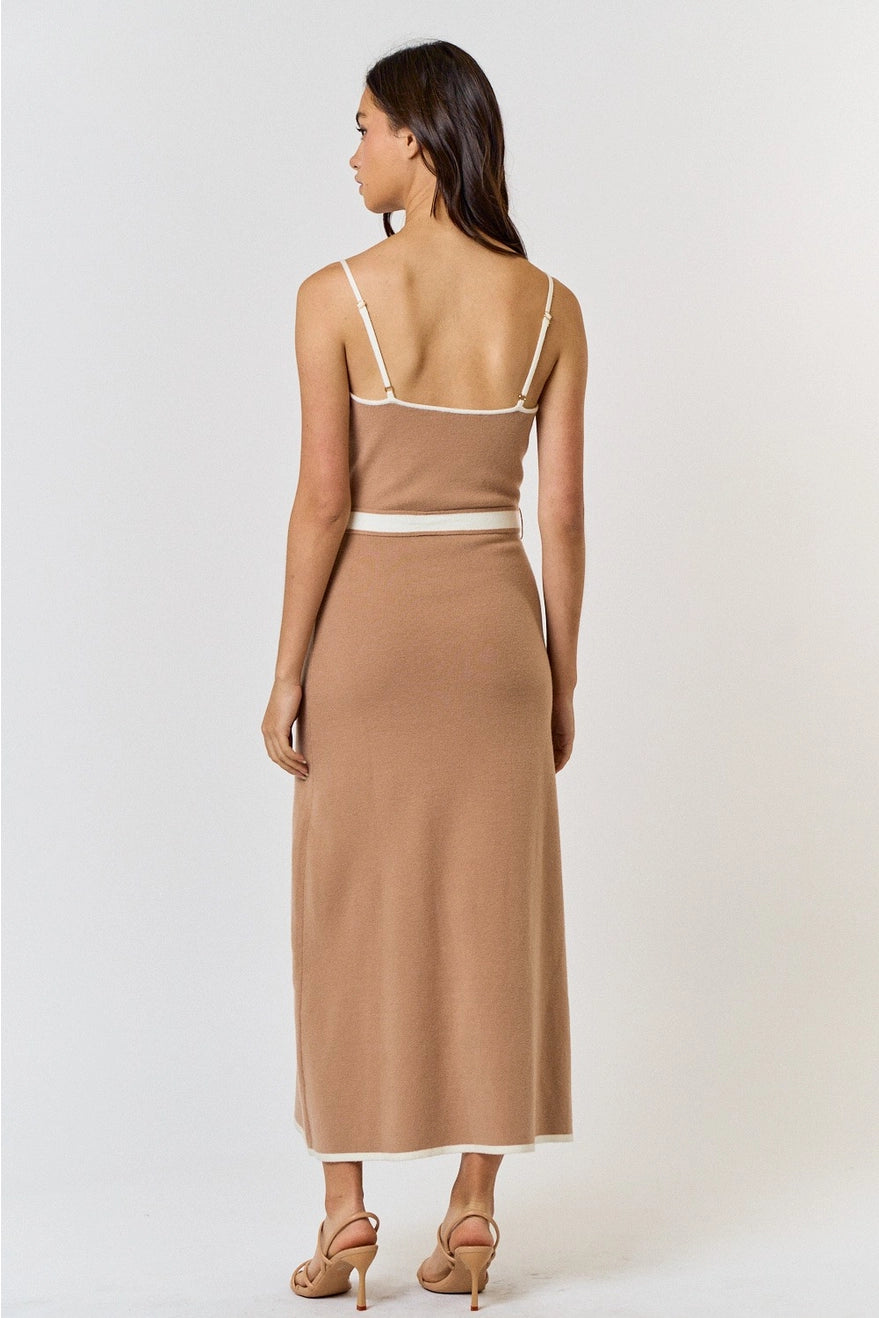 Katalina Knit Waist Tie Midi Dress
