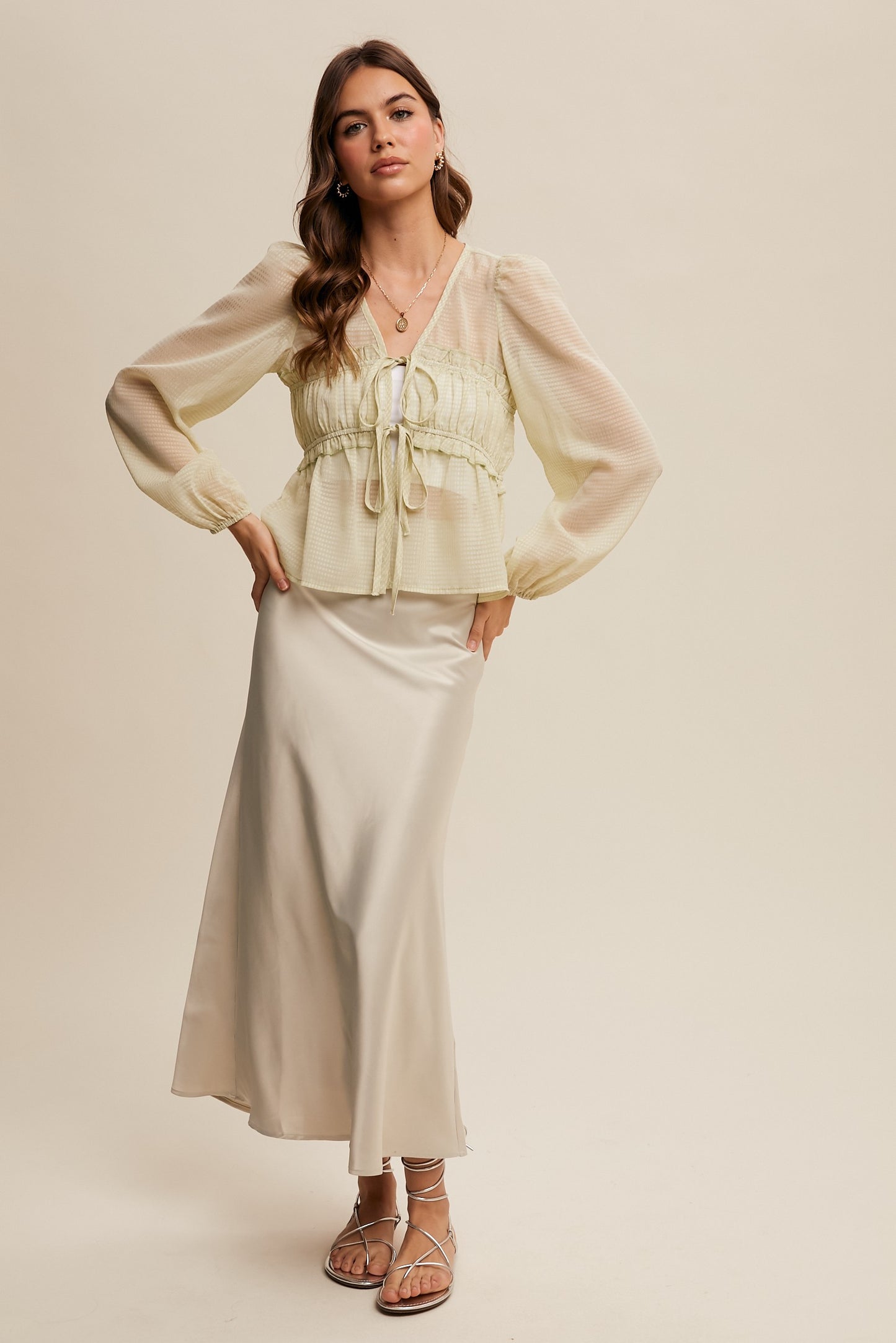 Bristol Sheer Tie Front Top