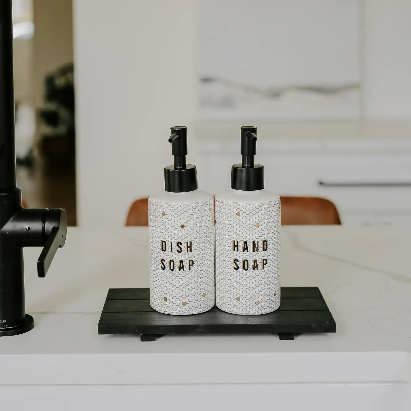 Black Rectangle Wood Tray