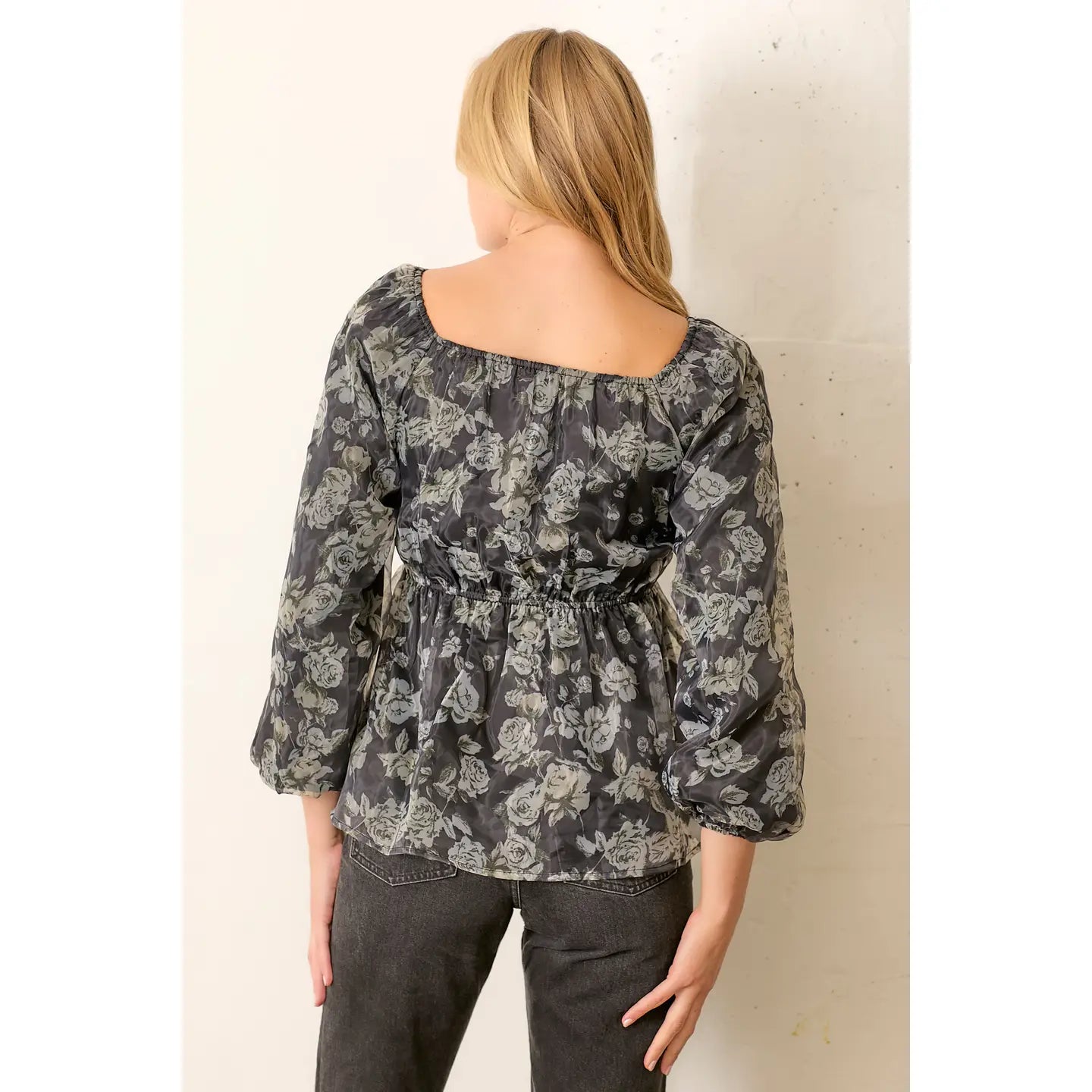 Daniella Floral Smocked Blouse- Plus