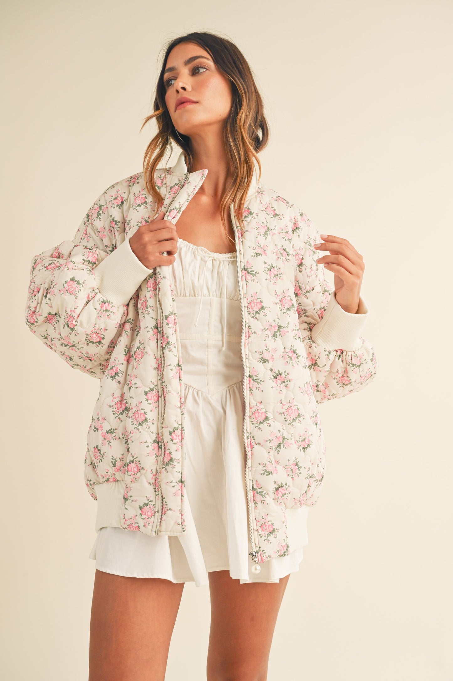 Valentina Quilted Oversized Bomber Jacket