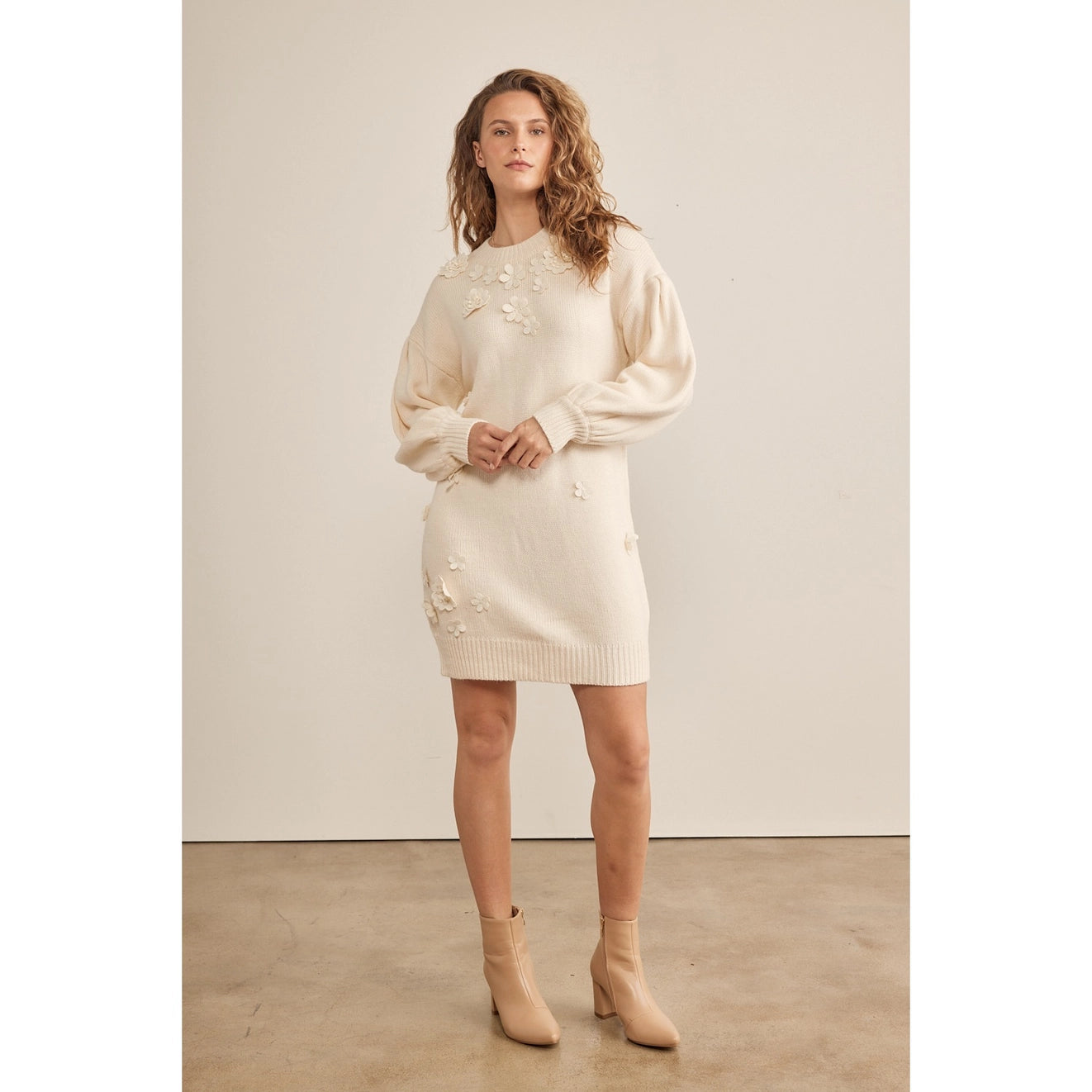 Georgia Floral Applique Sweater Dress