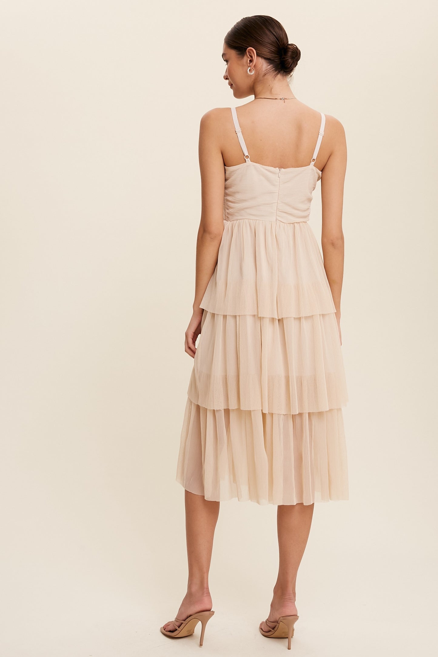 Florence Tiered Pleated Midi Dress