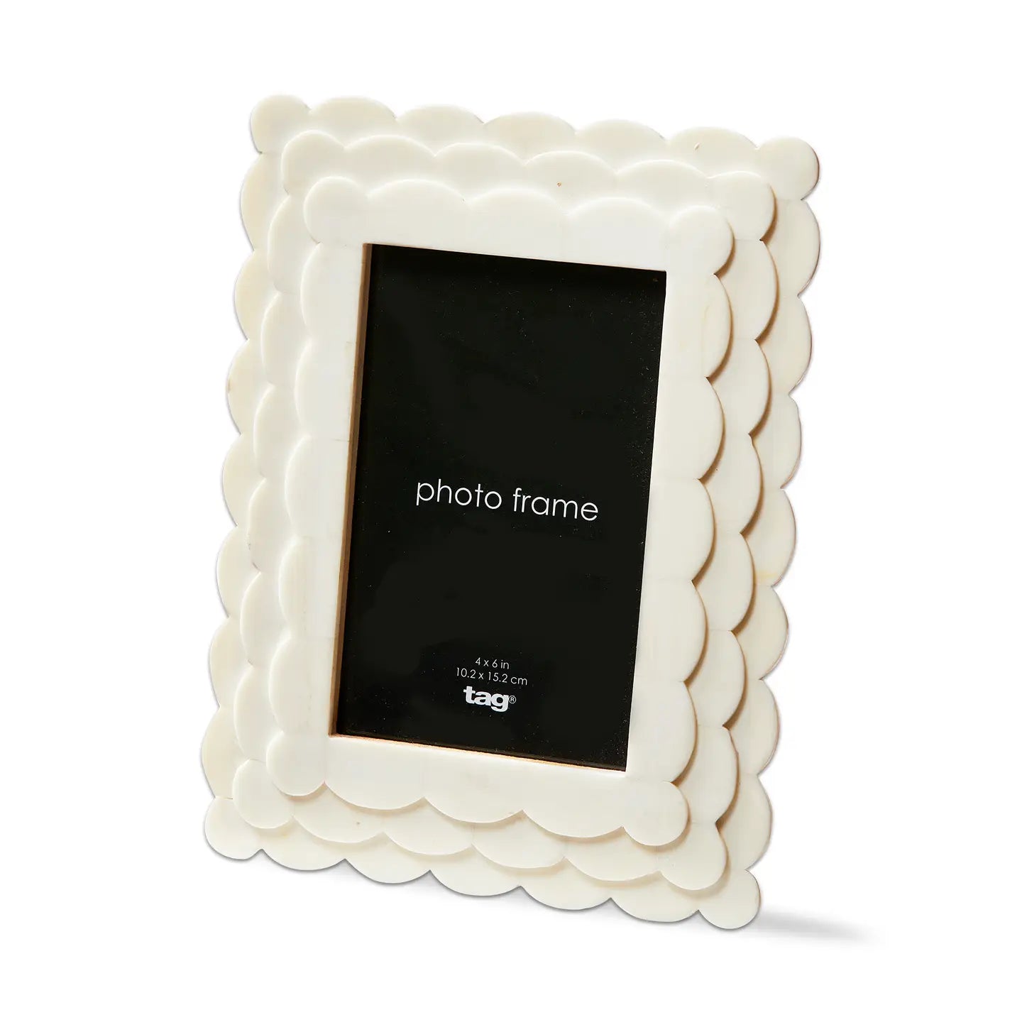 White Resin Scallop Photo Frame 4X6