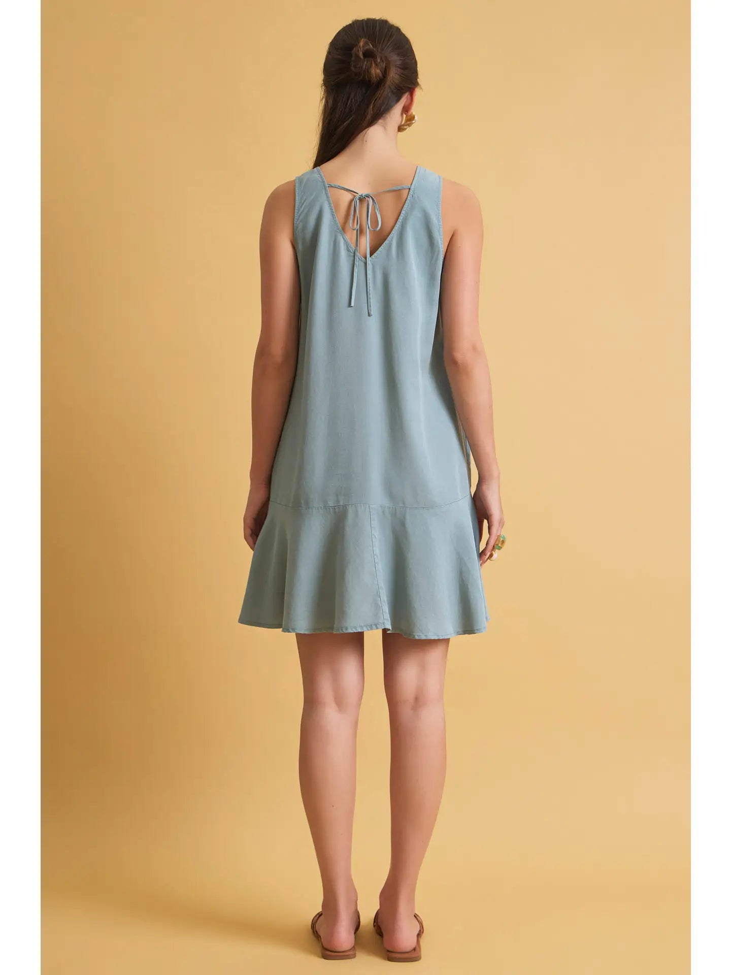 Kendall Ruffle Hem Tencel Mini Dress