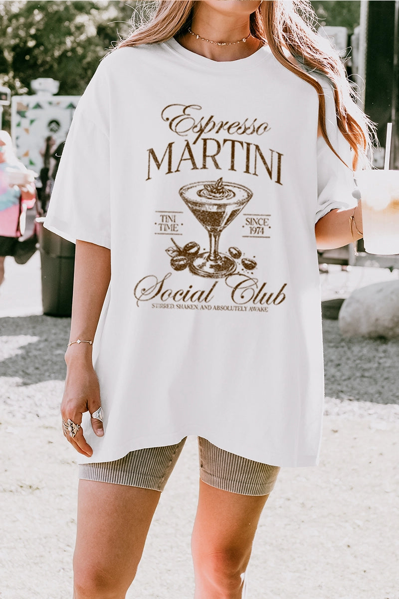 Espresso Martini Vintage Oversized Graphic Tee