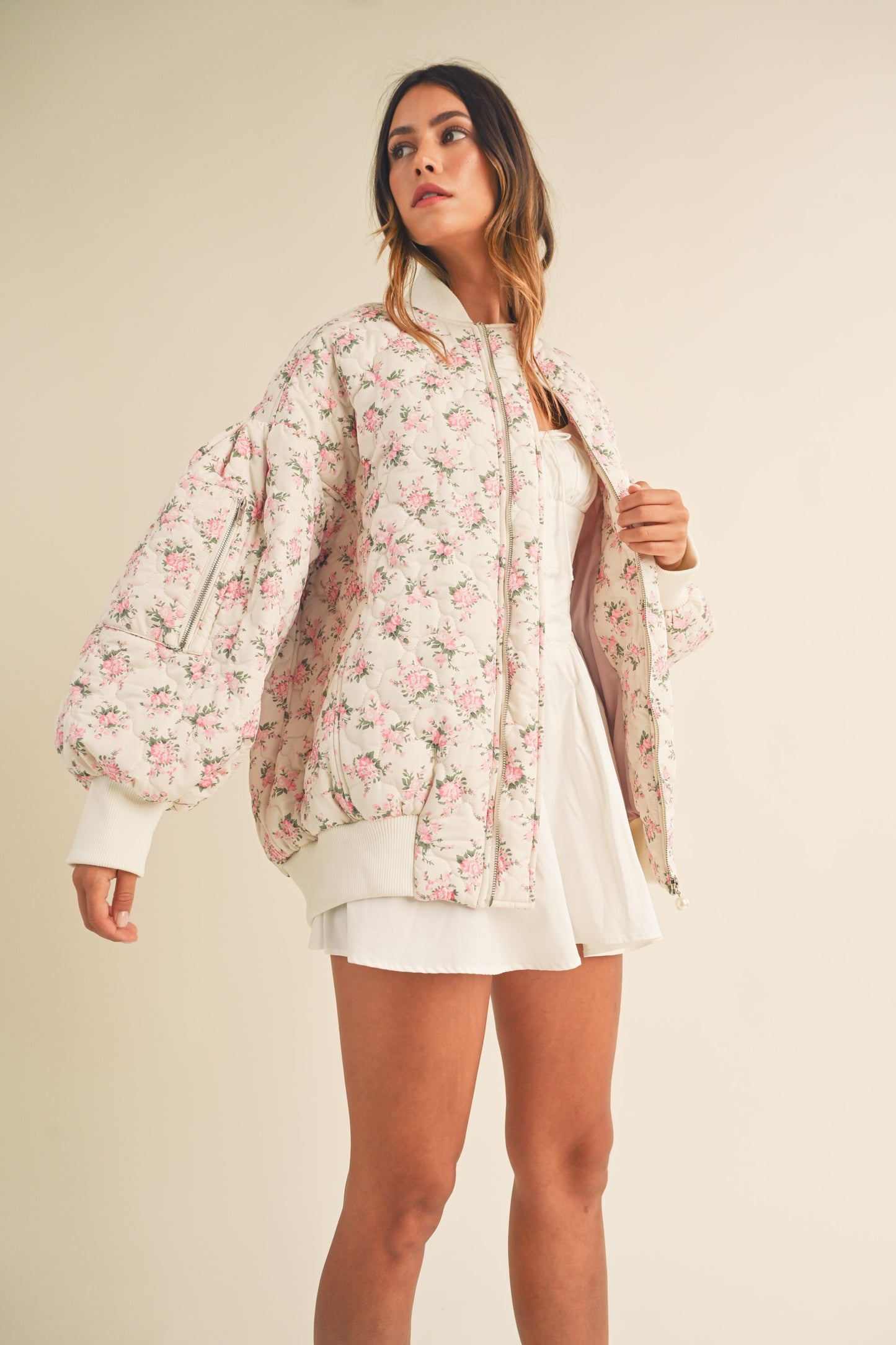 Valentina Quilted Oversized Bomber Jacket
