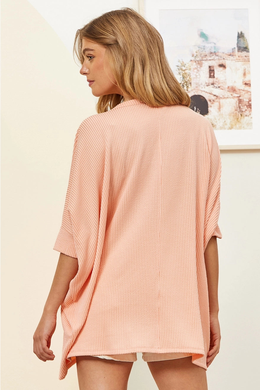 April Ribbed Oversized Relaxed Fit Top- Plus
