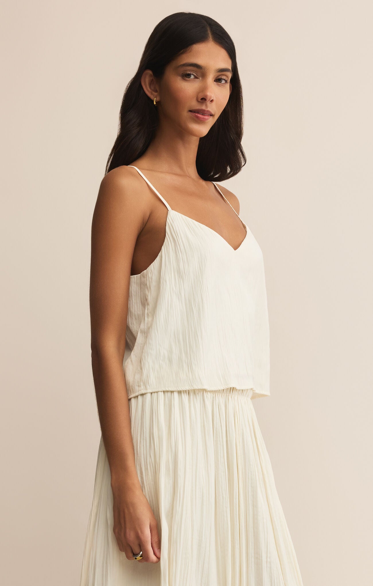 Nia Crinkle Satin Tank