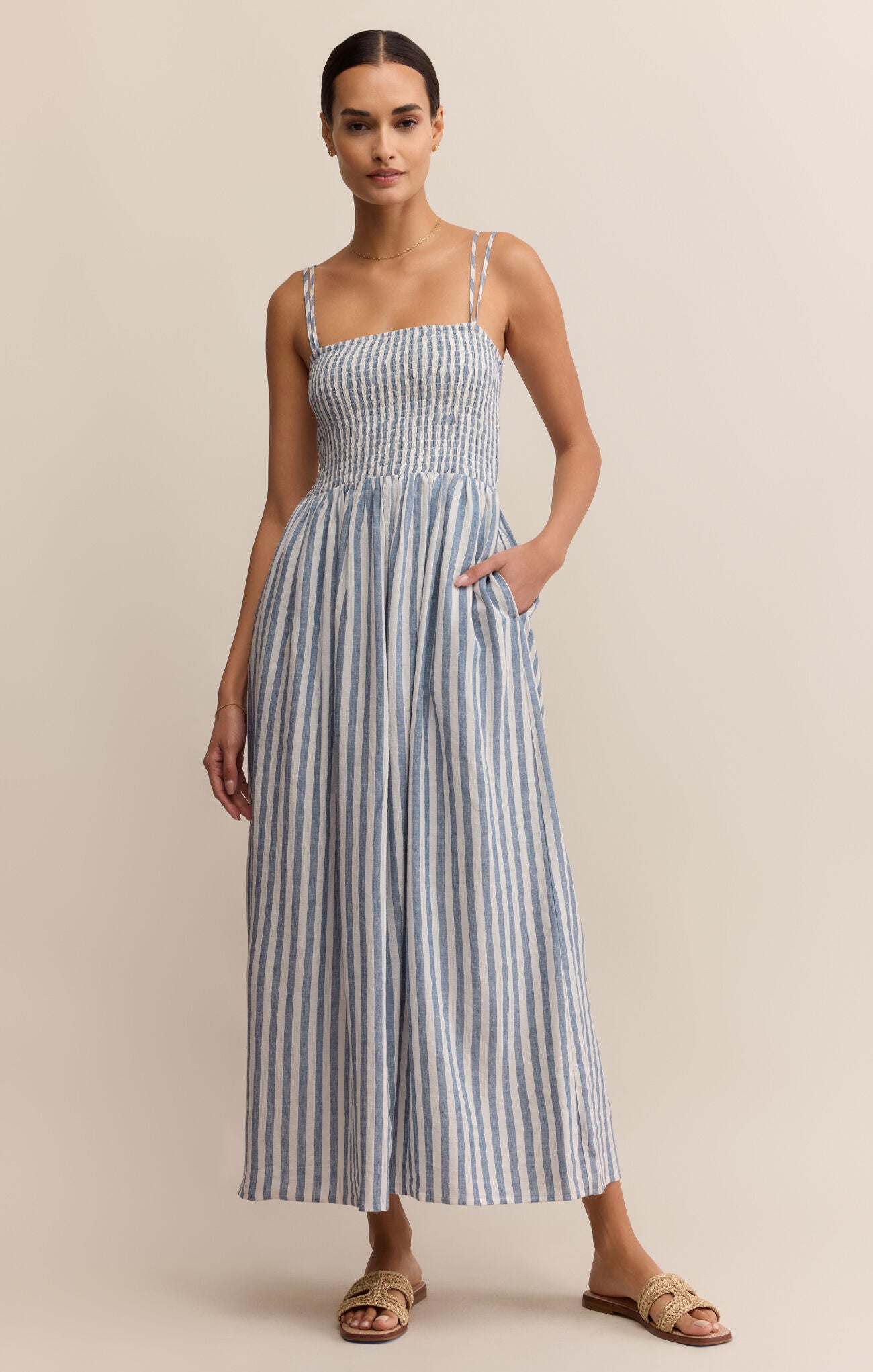 Selena Striped Midi Dress