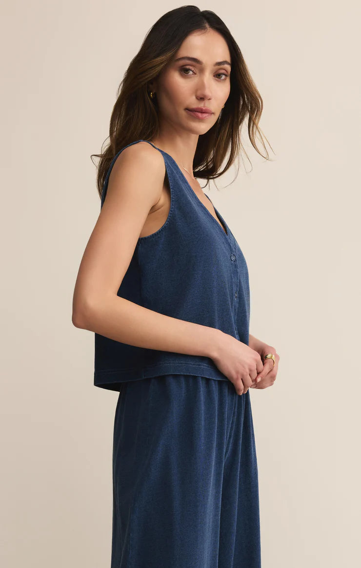 Emmy Jersey Denim Vest
