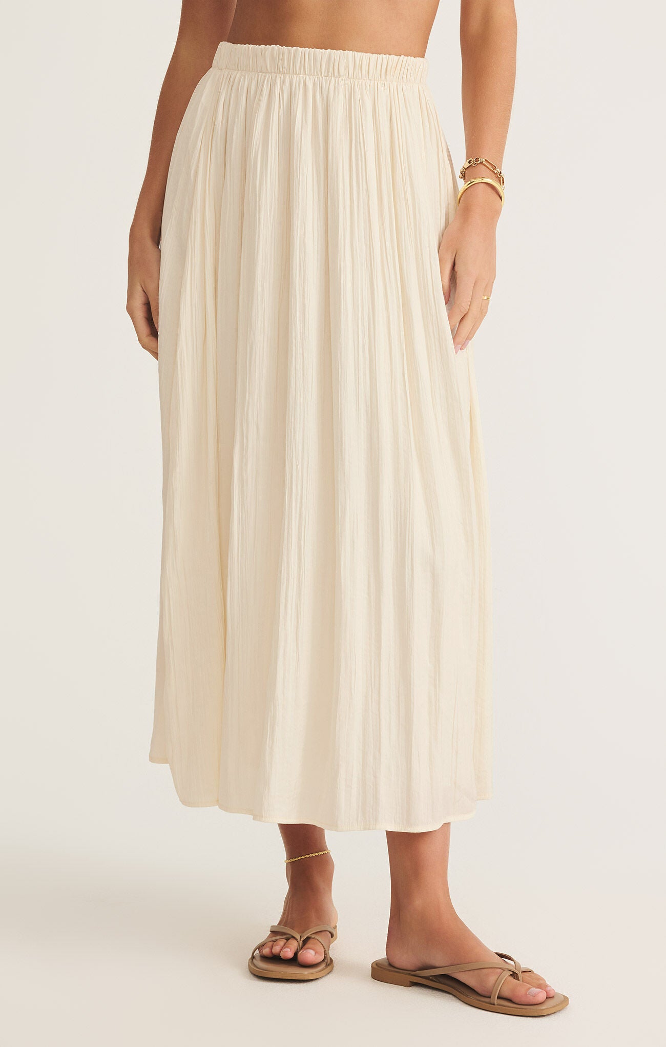 Noah Crinkle Midi Skirt