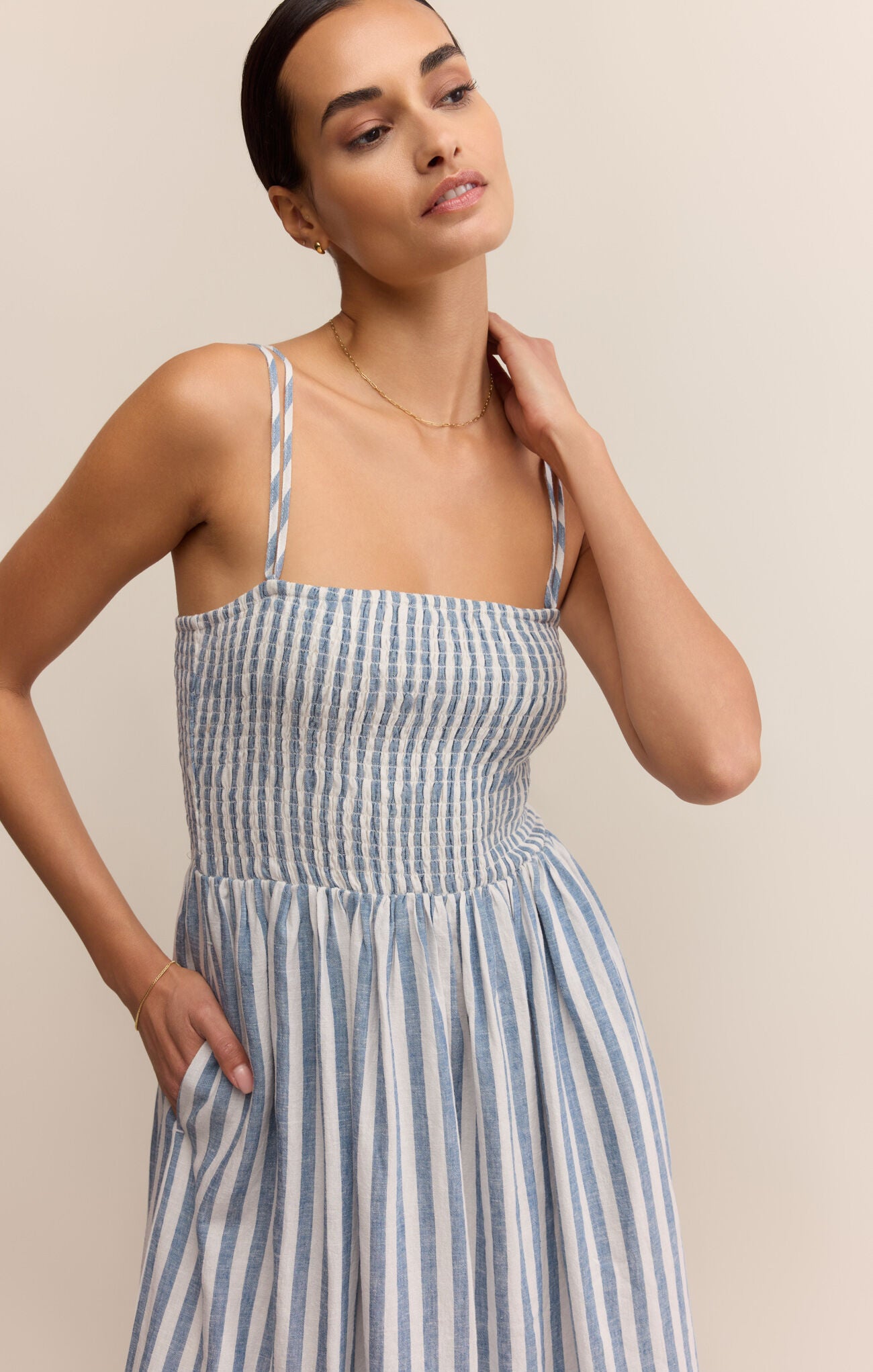 Selena Striped Midi Dress