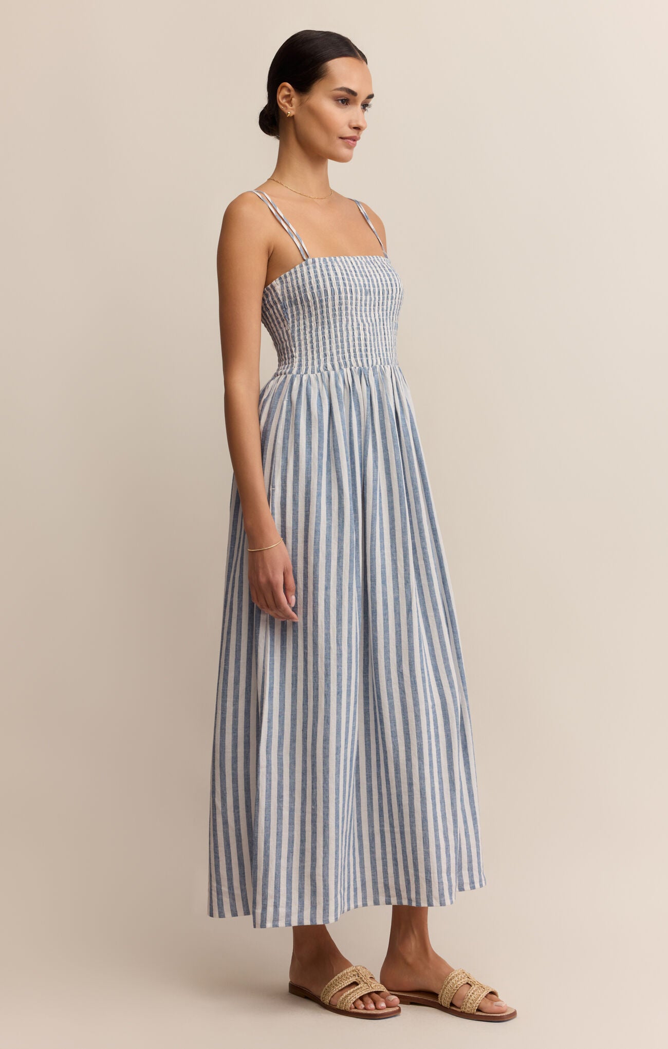 Selena Striped Midi Dress