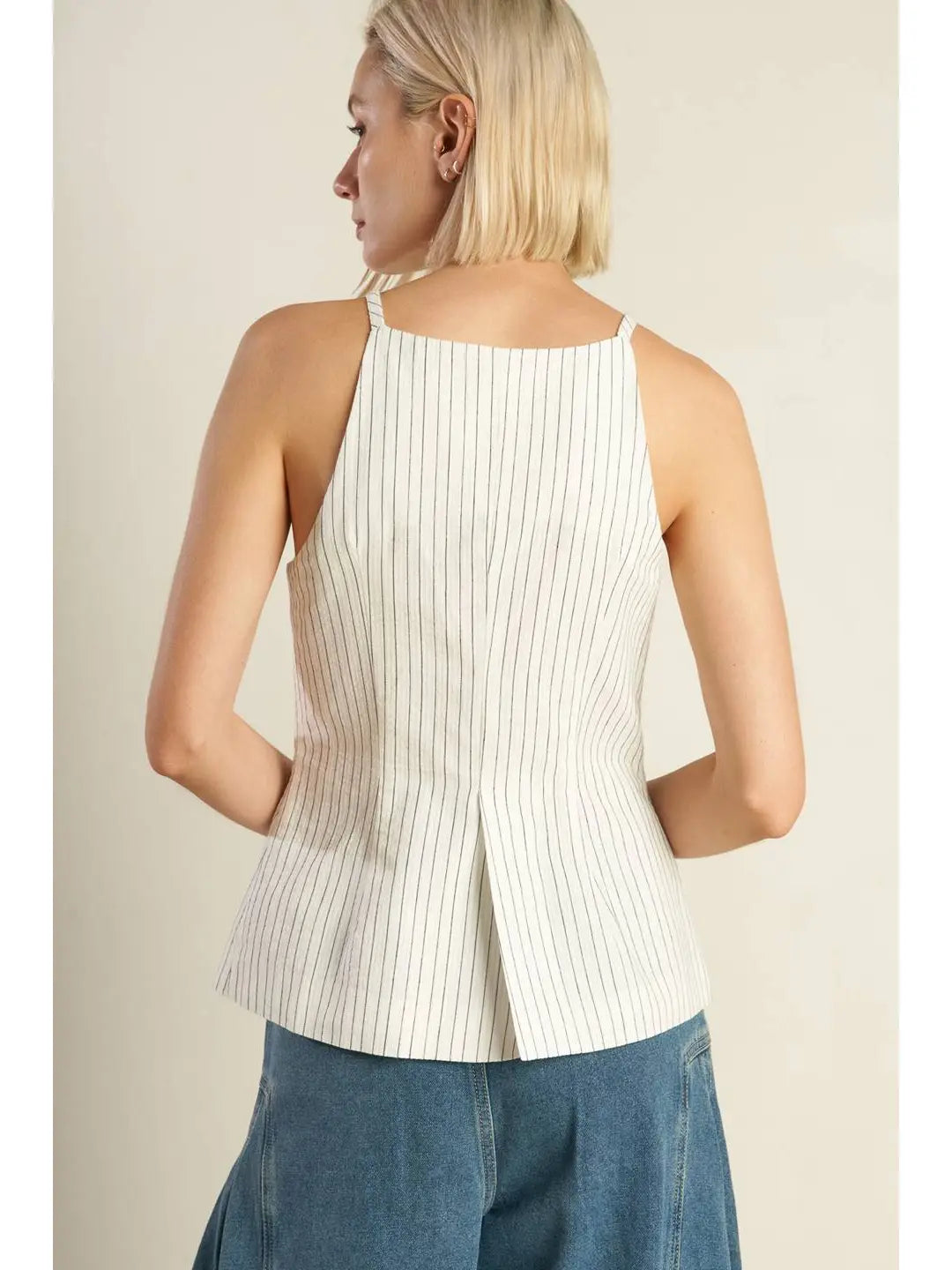 Rory Sleeveless Woven Seersucker Top