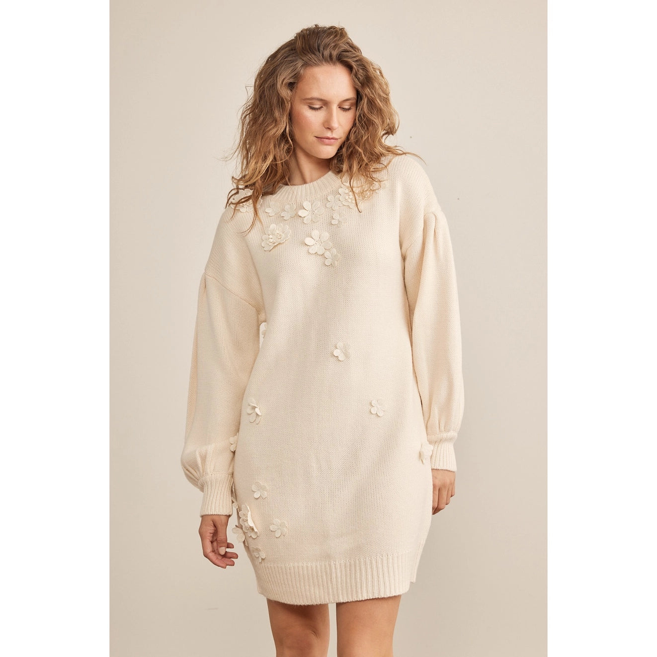 Georgia Floral Applique Sweater Dress
