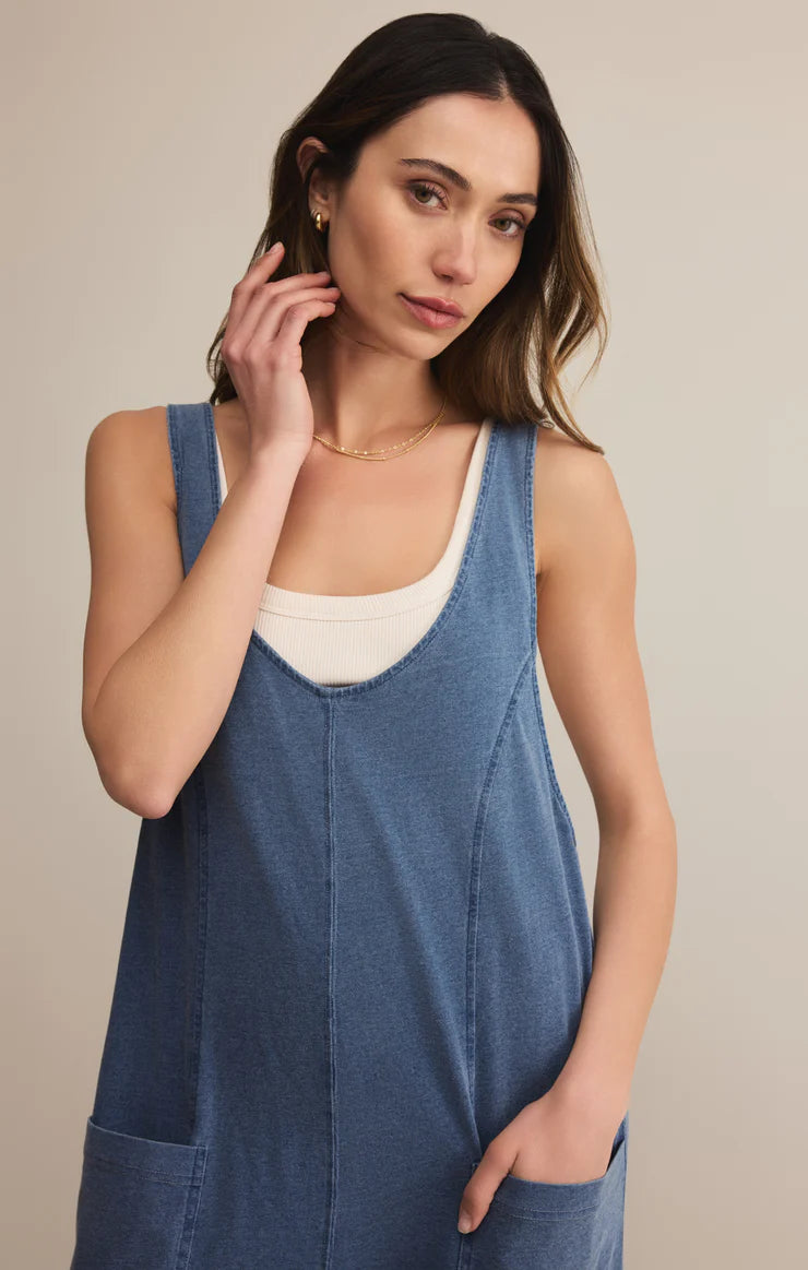 Shelly Jersey Denim Jumpsuit