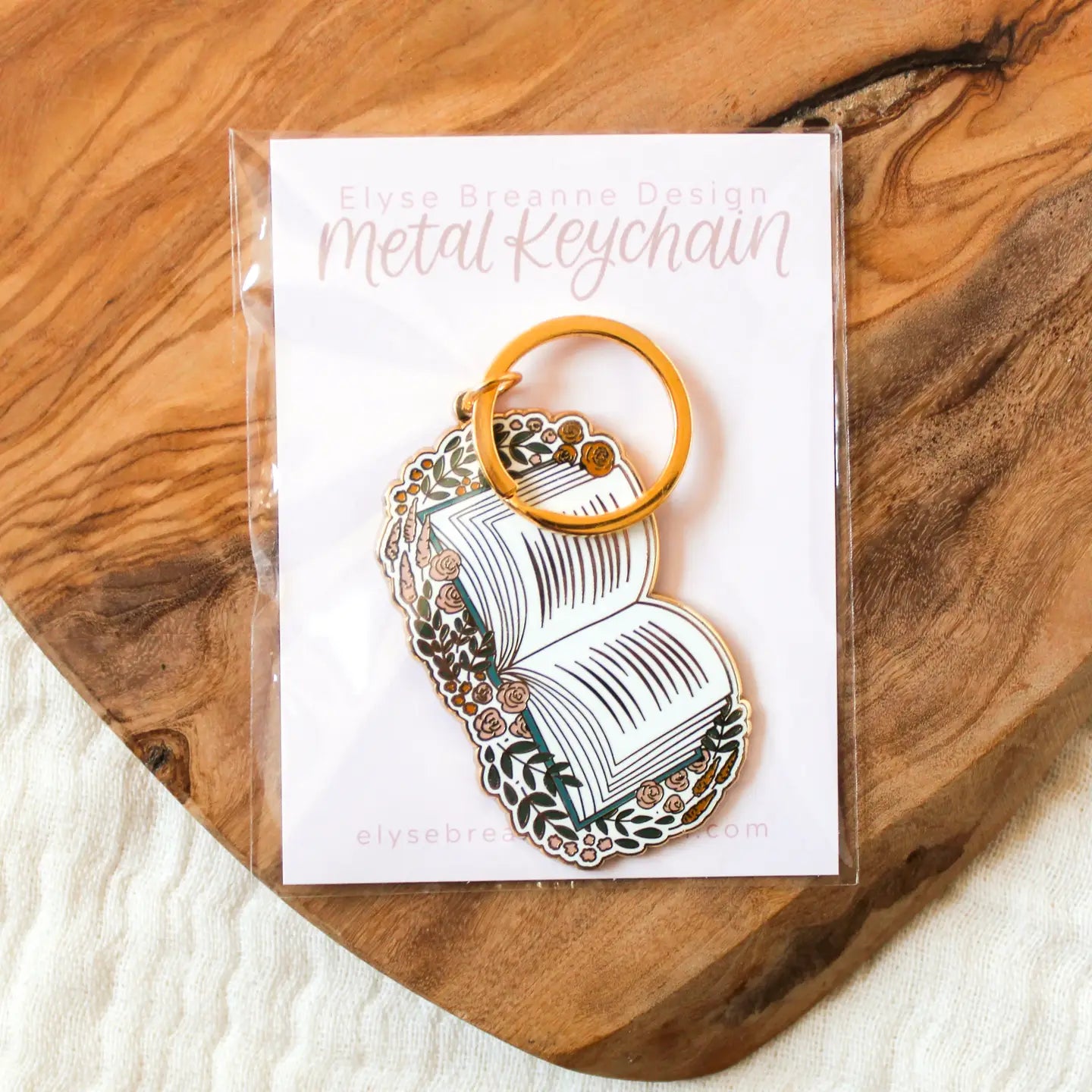 Floral Book Keychain