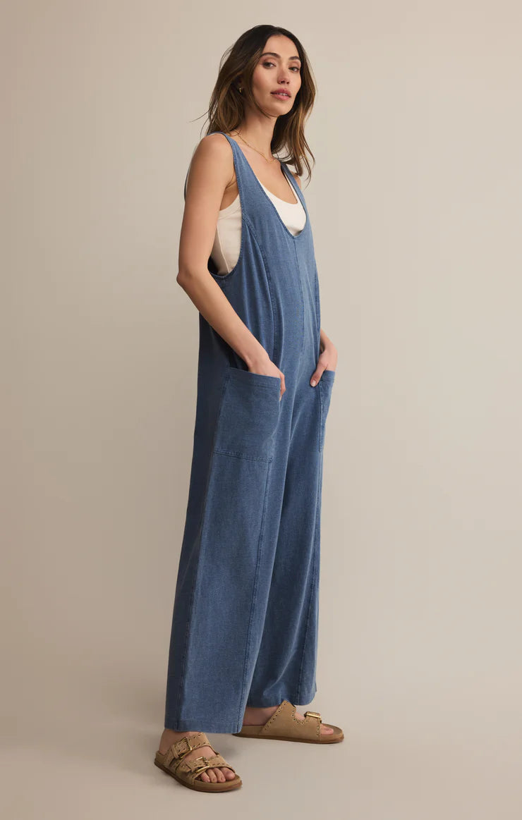 Shelly Jersey Denim Jumpsuit