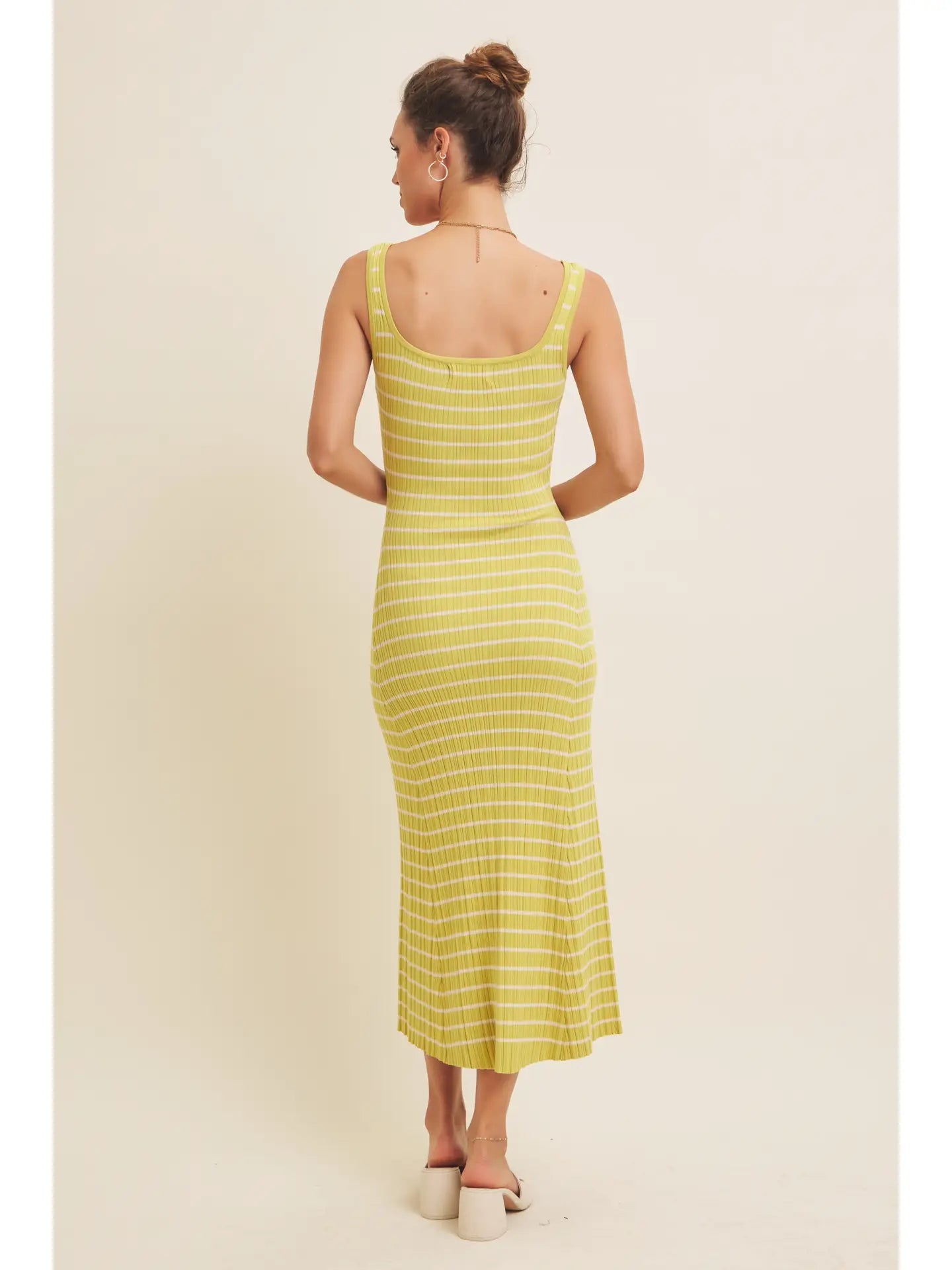 Breezy Rib Knit Fit and Flare Midi Dress