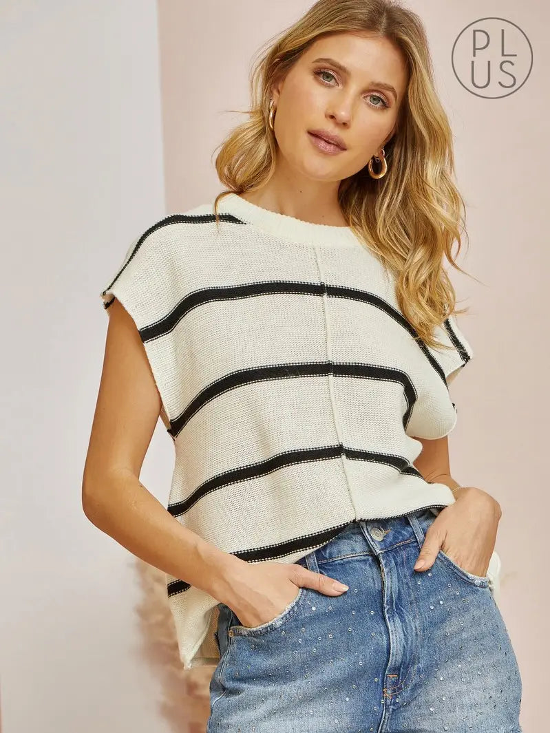 Laura Dolman Sleeve Sweater Top- Plus