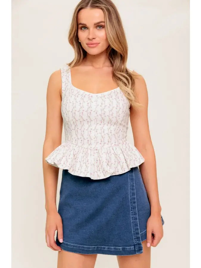 Hadley Woven Floral Peplum Top