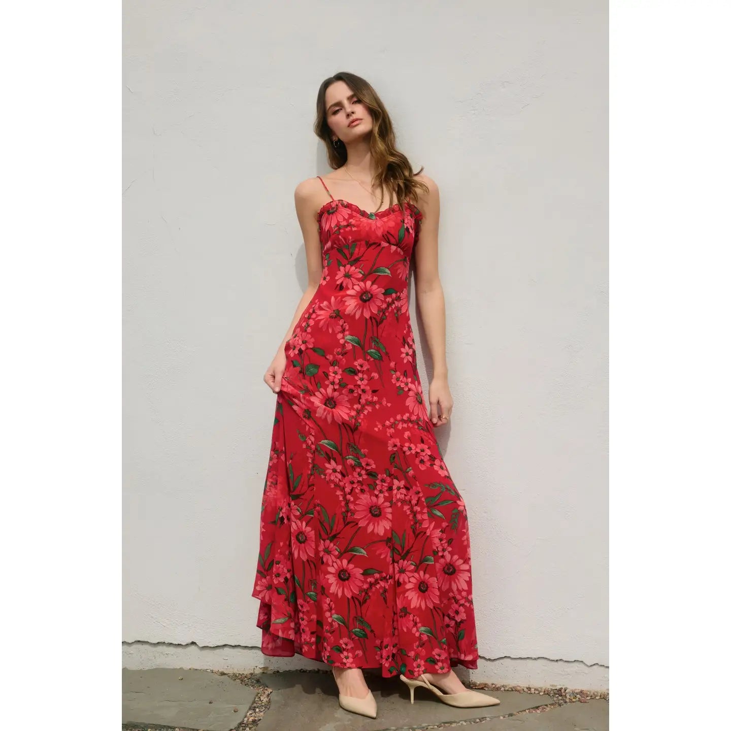 Mariam Ruffle Flared Maxi Dress