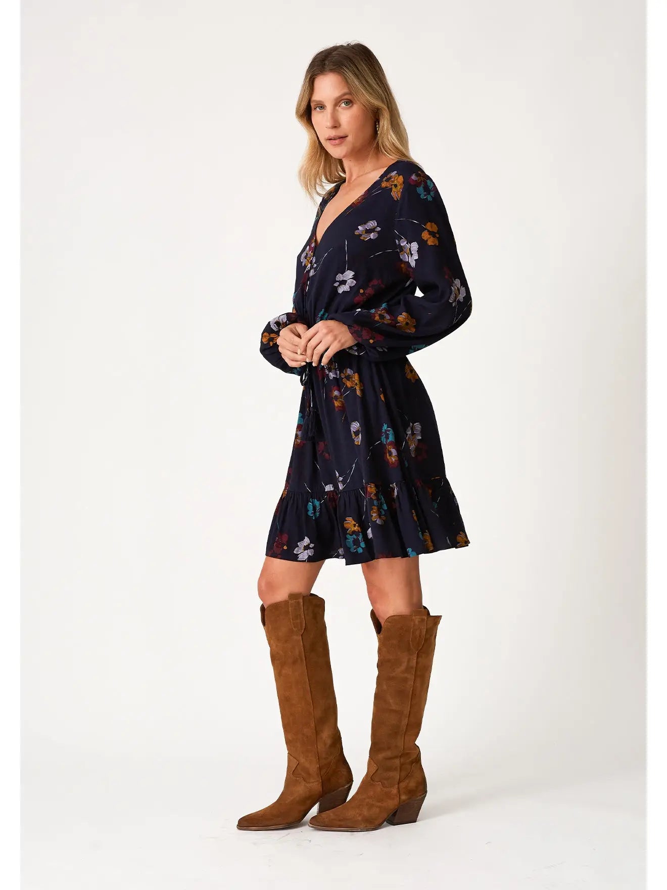 Arden LS Floral Woven Mini Dress