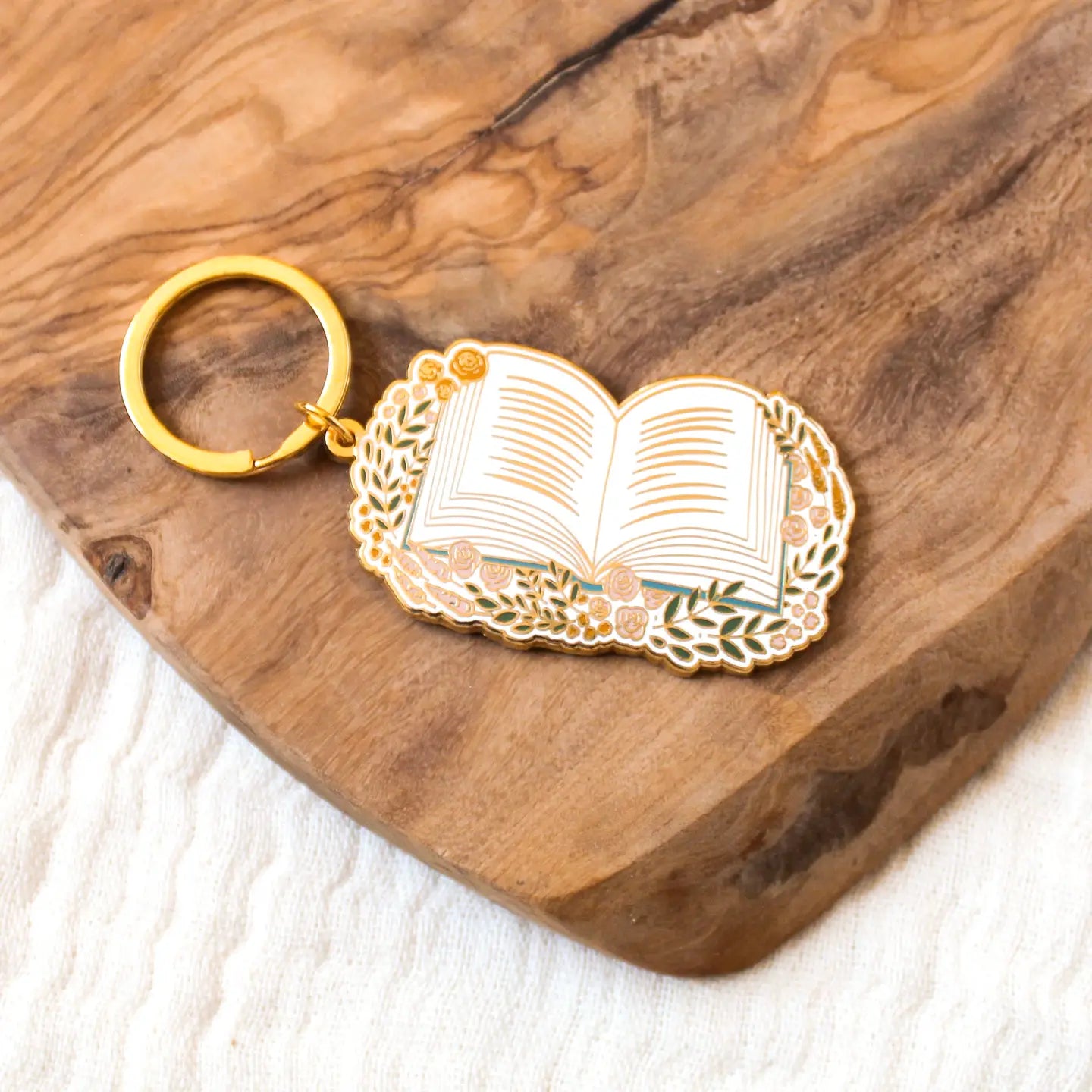 Floral Book Keychain