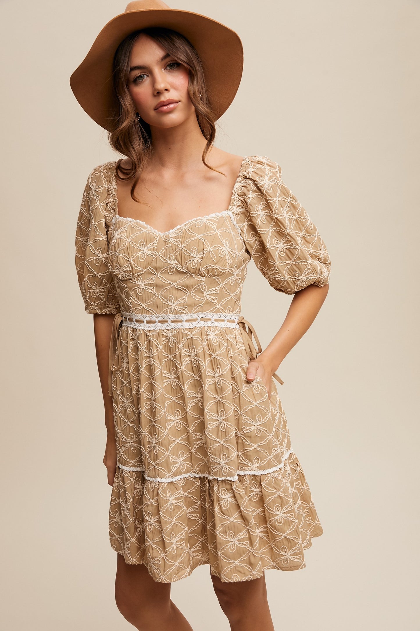 Kenzie Embroidered Mini Dress