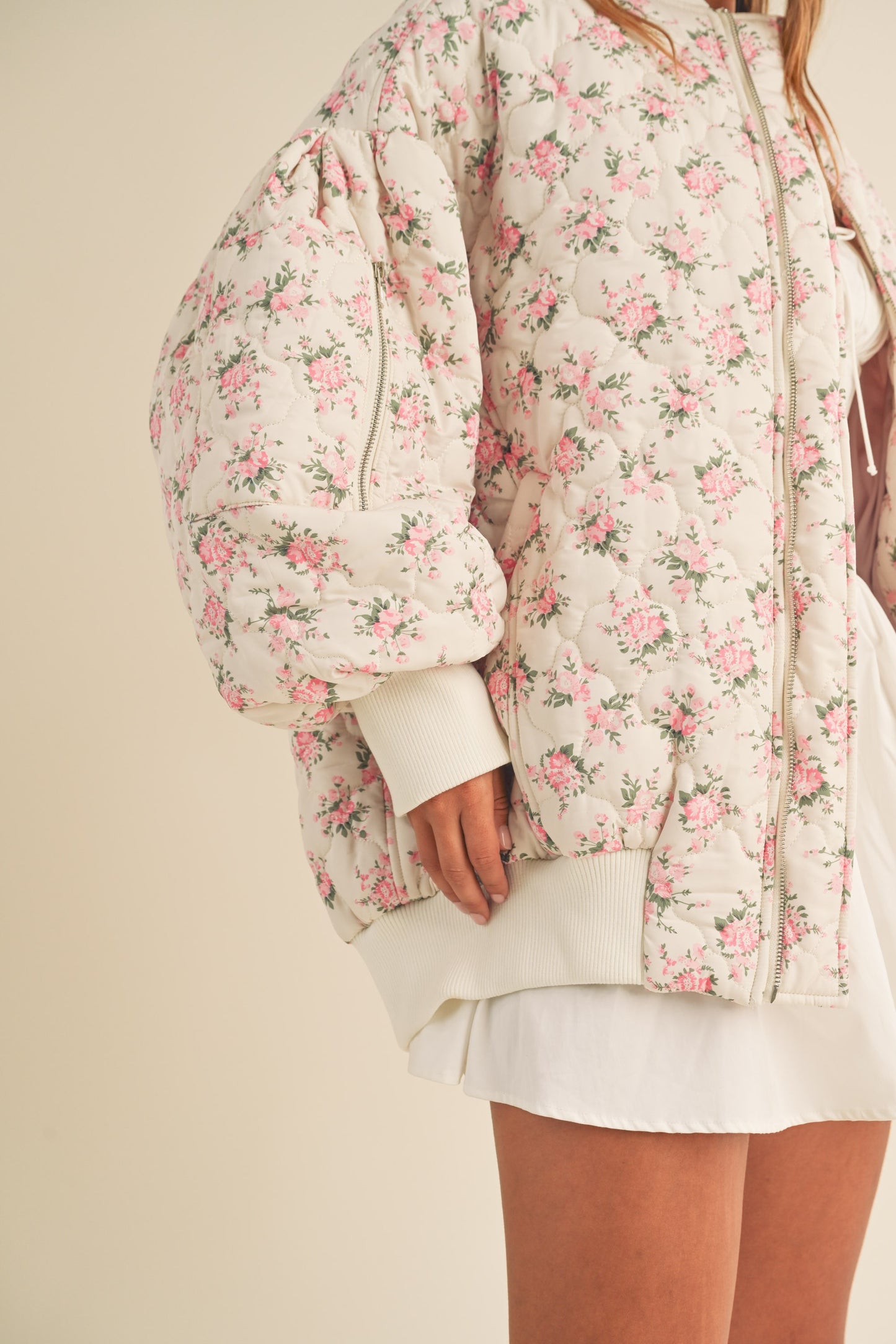 Valentina Quilted Oversized Bomber Jacket