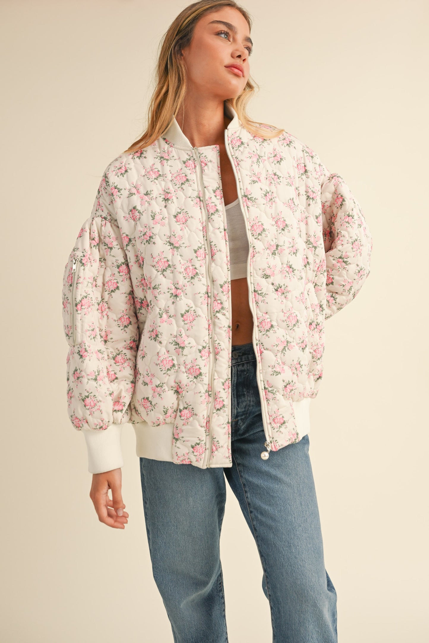 Valentina Quilted Oversized Bomber Jacket