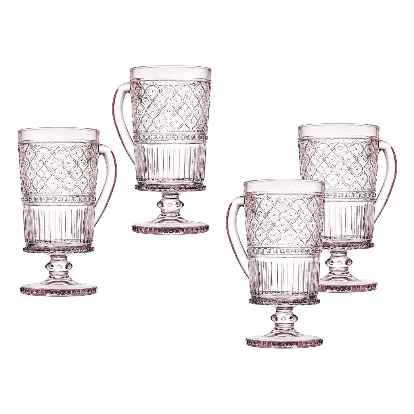 Pink Claro Footed Mugs- Set of 4