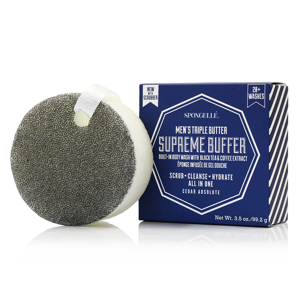 Mens Body Wash Infused Buffer Sponge