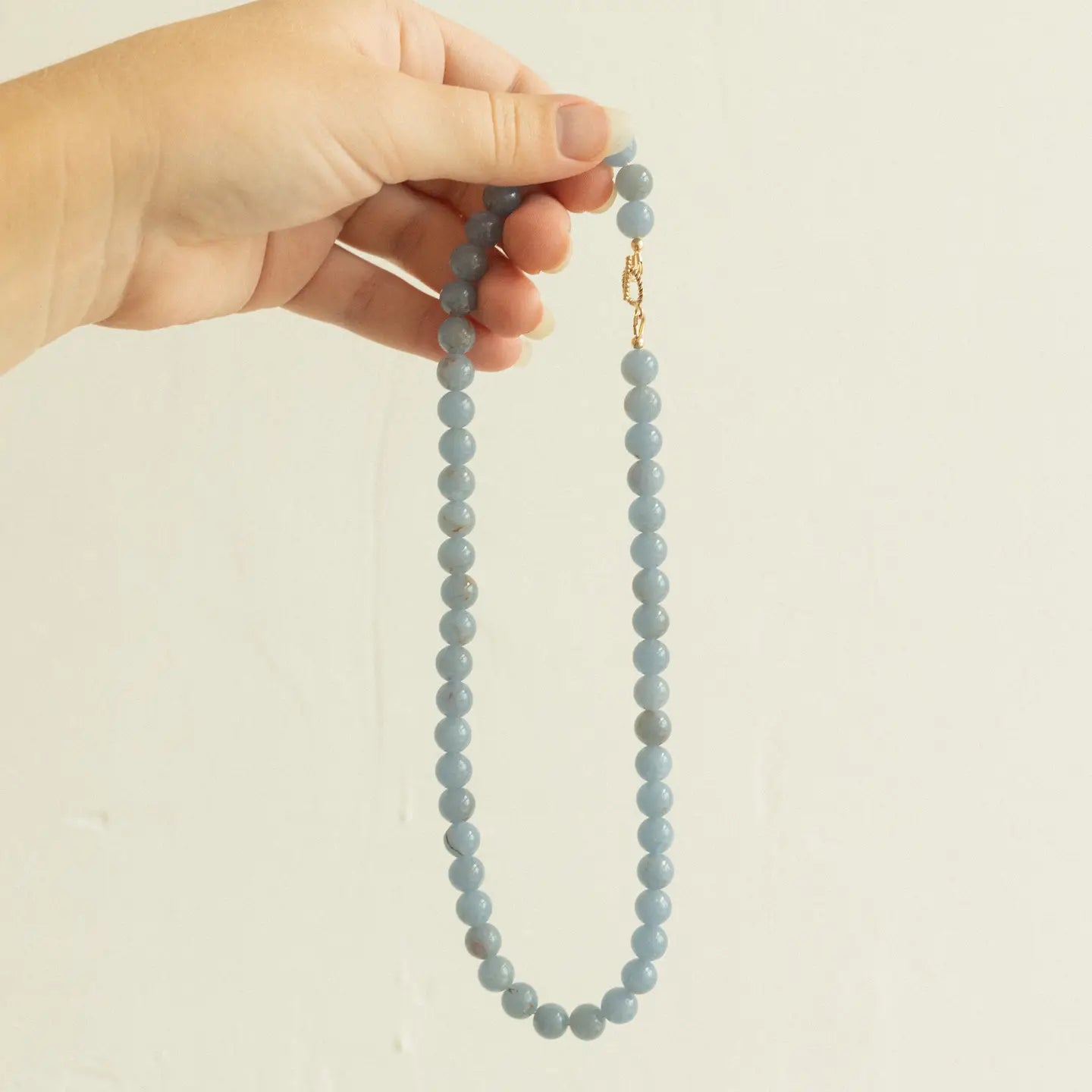 Jade-Blue Gemstone Necklace