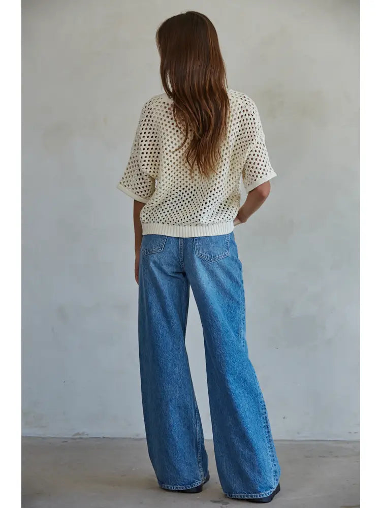 Remy Open Knit Short Sleeve Cardigan