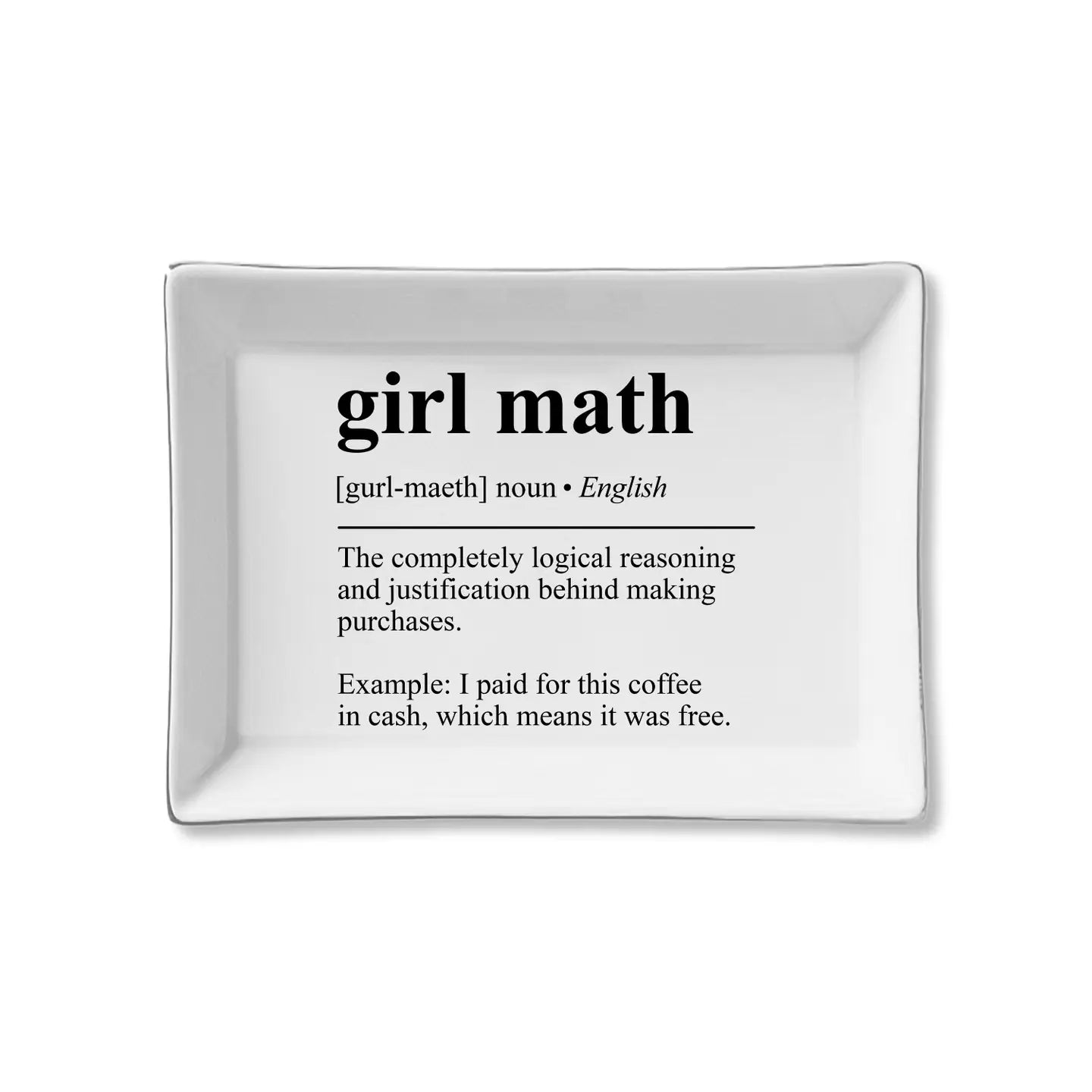 Girl Math Ceramic Trinket Tray