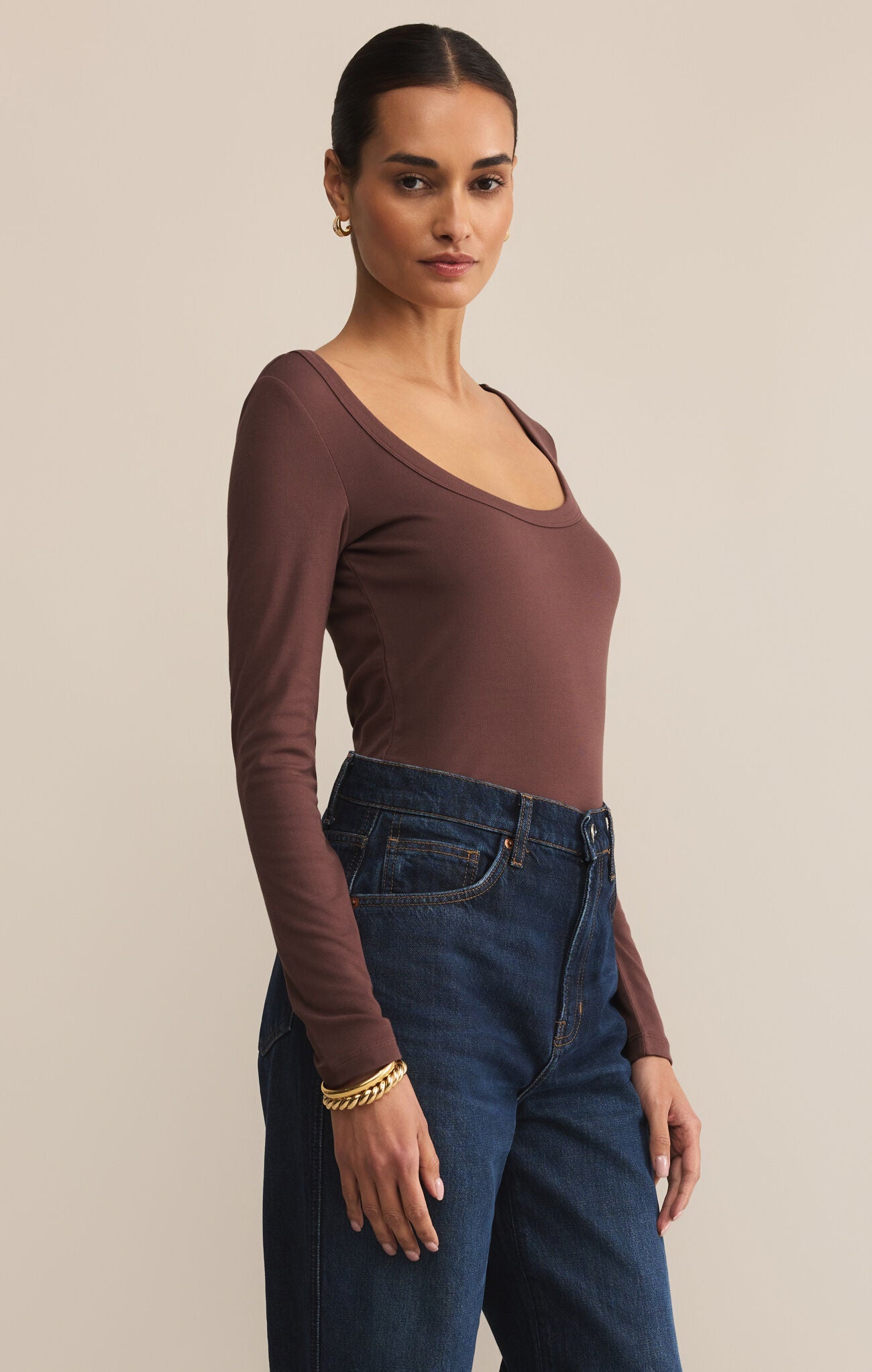 Madeline LS Scoop Neck Top
