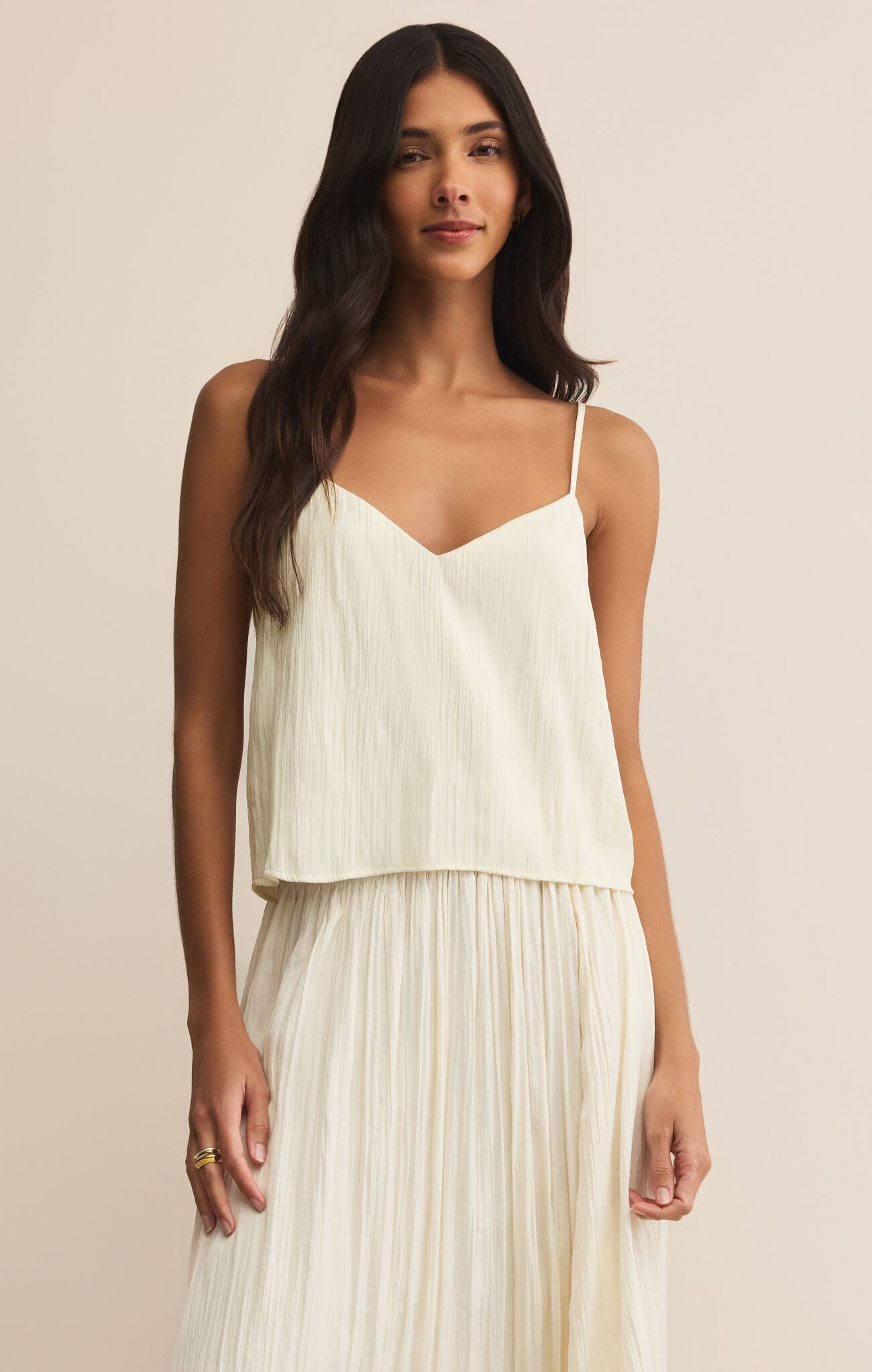Nia Crinkle Satin Tank