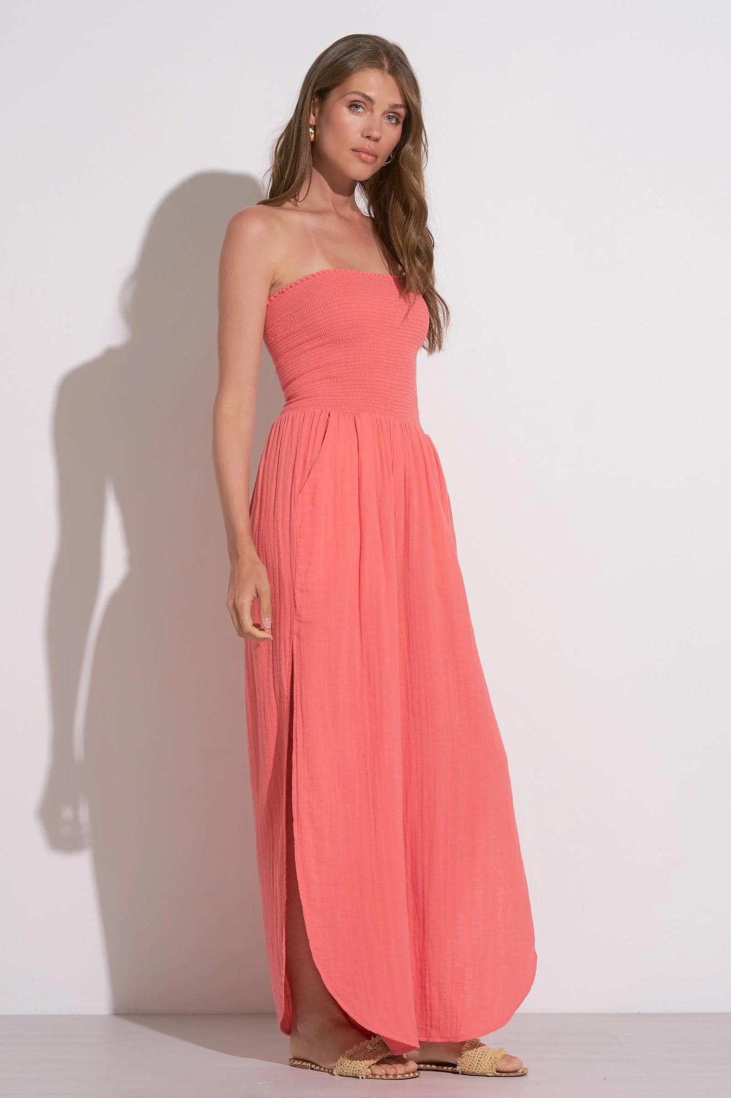 Sonia Strapless Smocked Jumpsuit