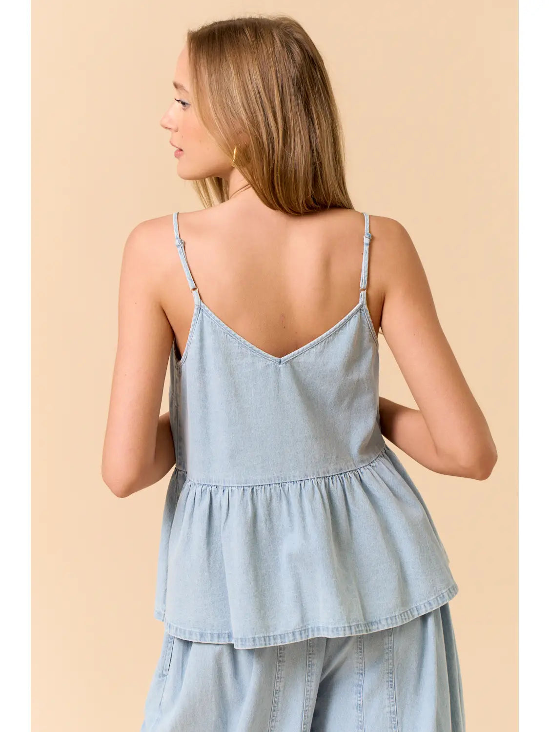 Sabrina Denim Peplum Tank