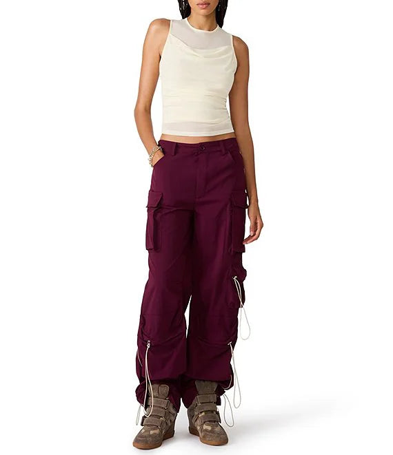 Roman Mesh Cowl Neck Top