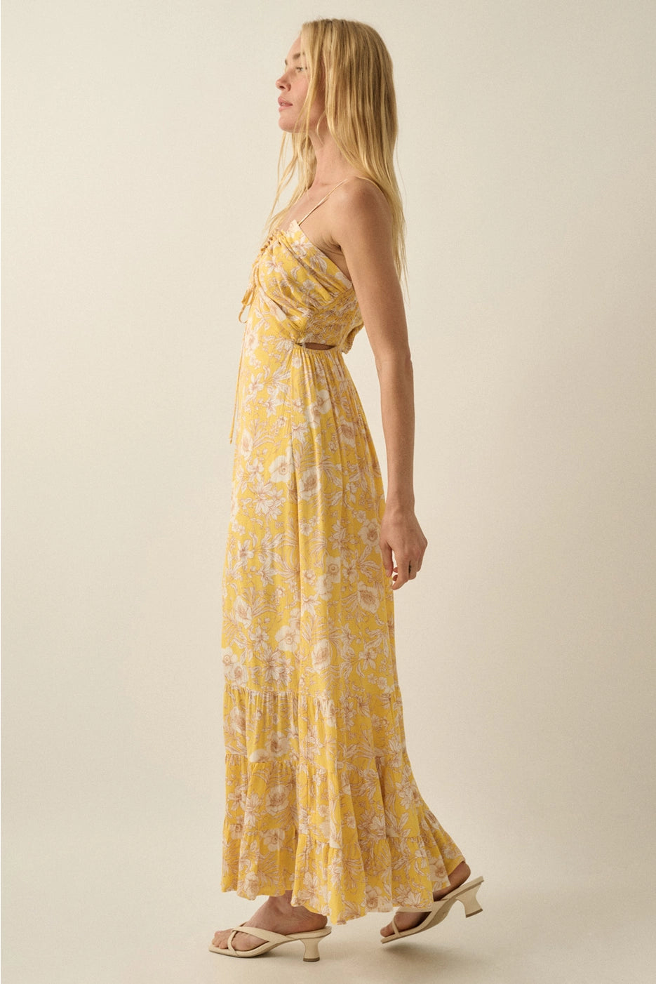 Irene Floral Ruffle Maxi Dress