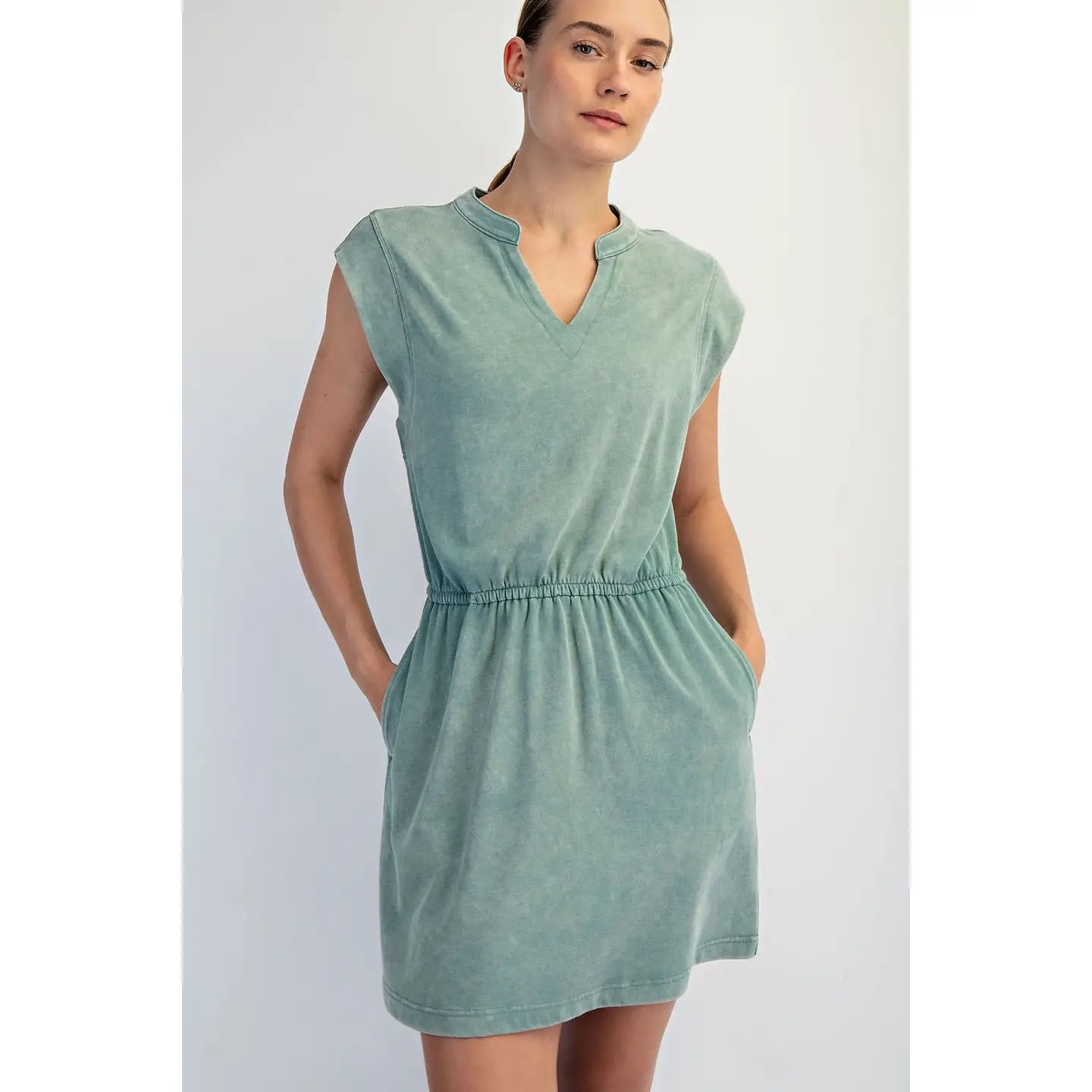 Lola Mineral Washed Cotton Sleeveless Mini Dress