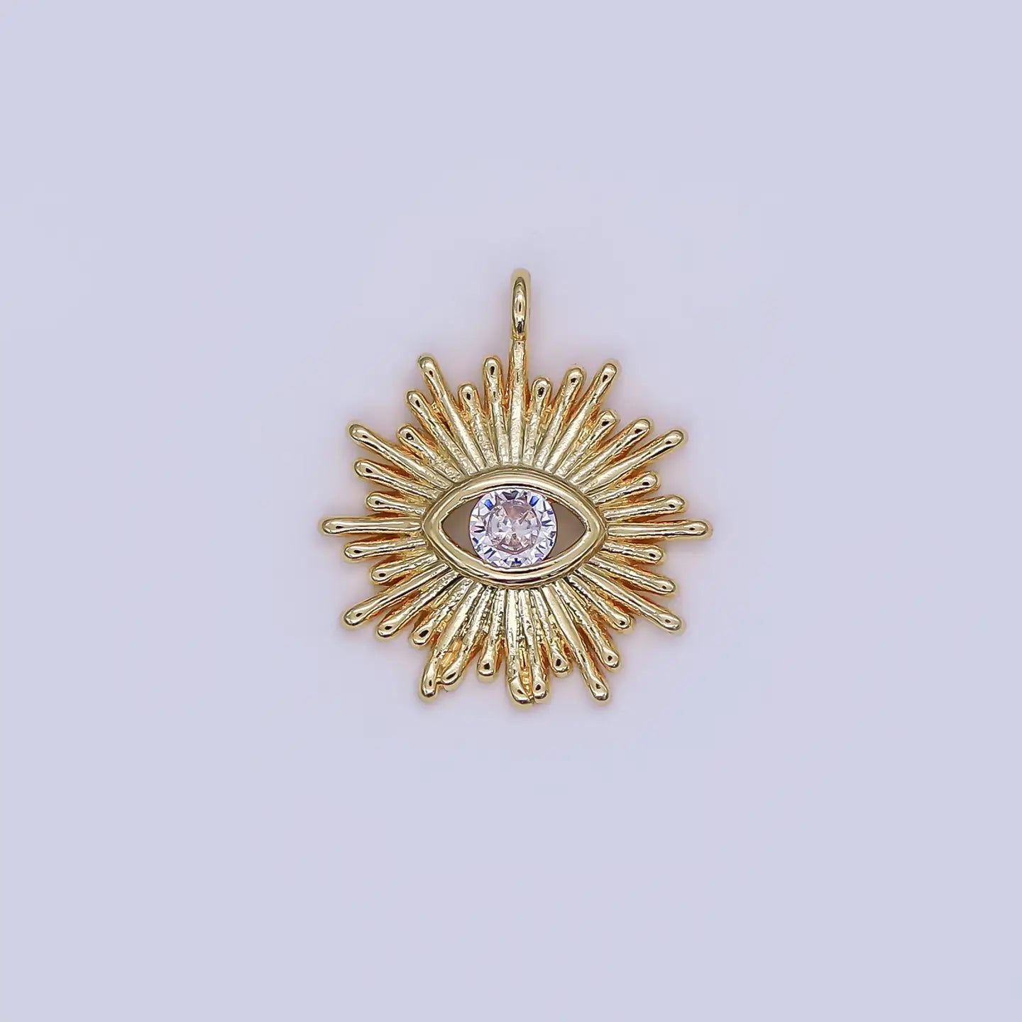 24k Gold Filled Sunburst Evil Eye Charm