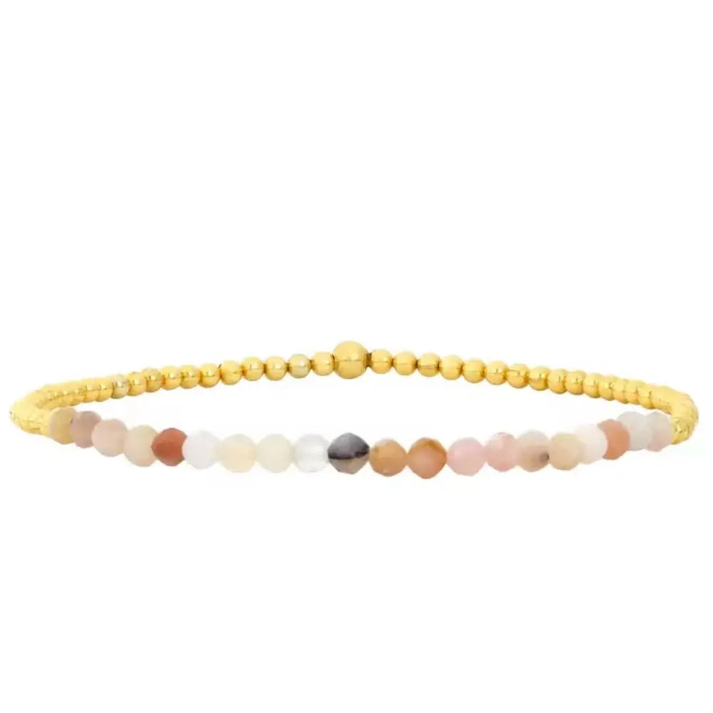 Gold Beaded Crystal Waterproof Non-Tarnish Bracelets