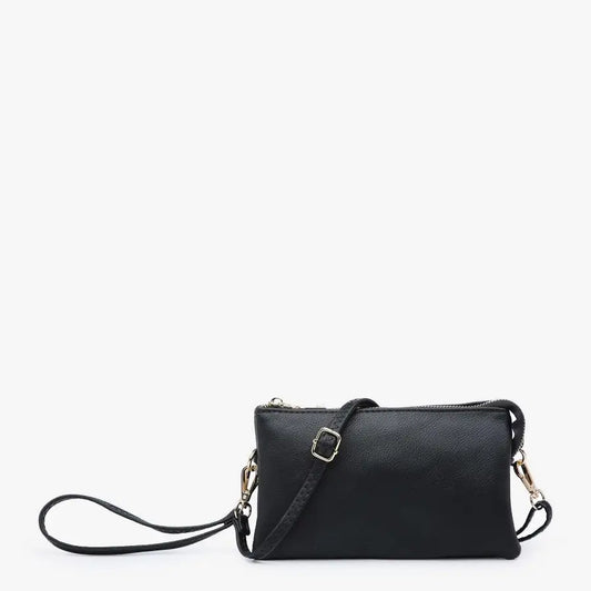 Vegan Leather Compartment Crossbody/Wristlet