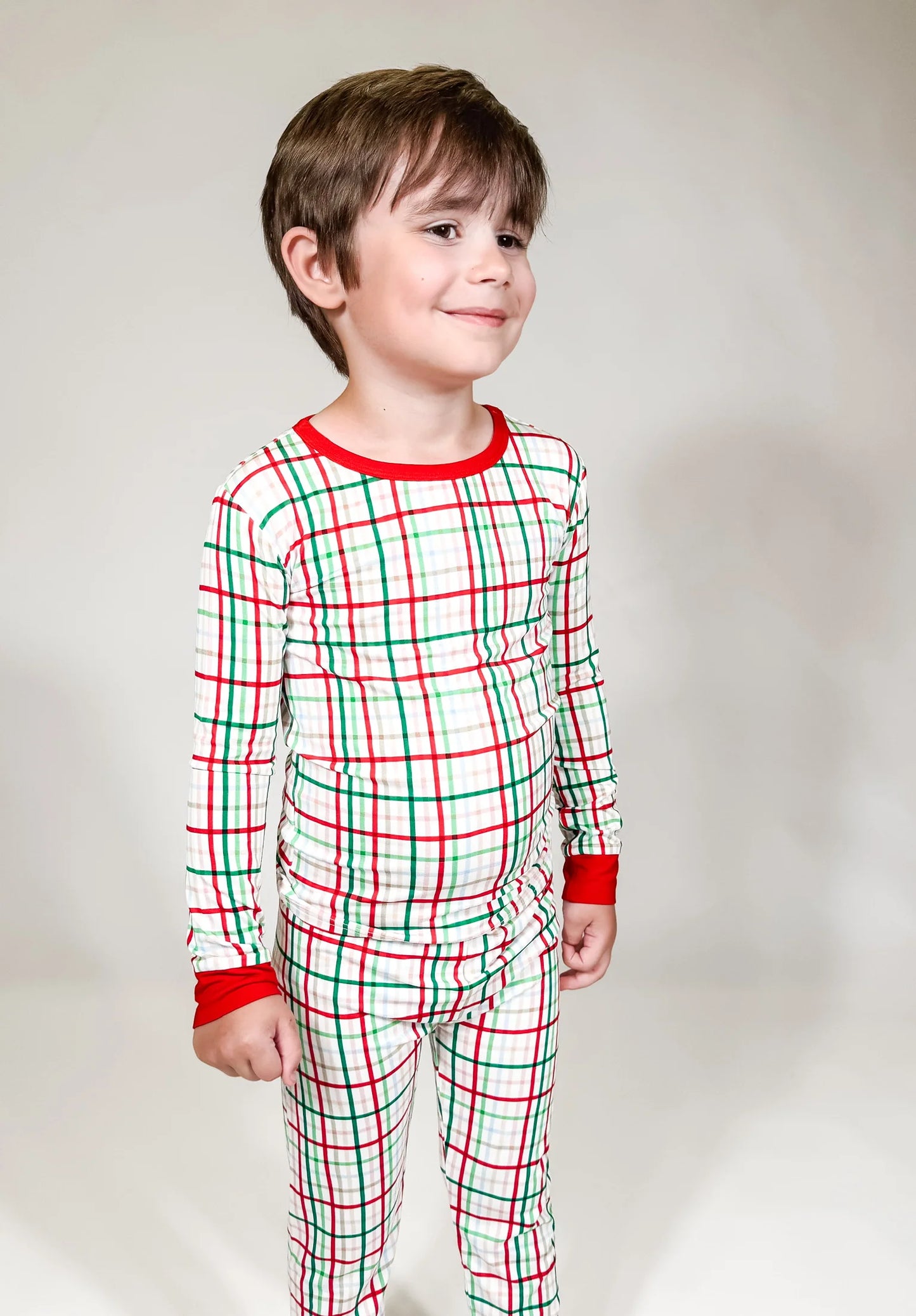 Festive Plaid Bamboo Set